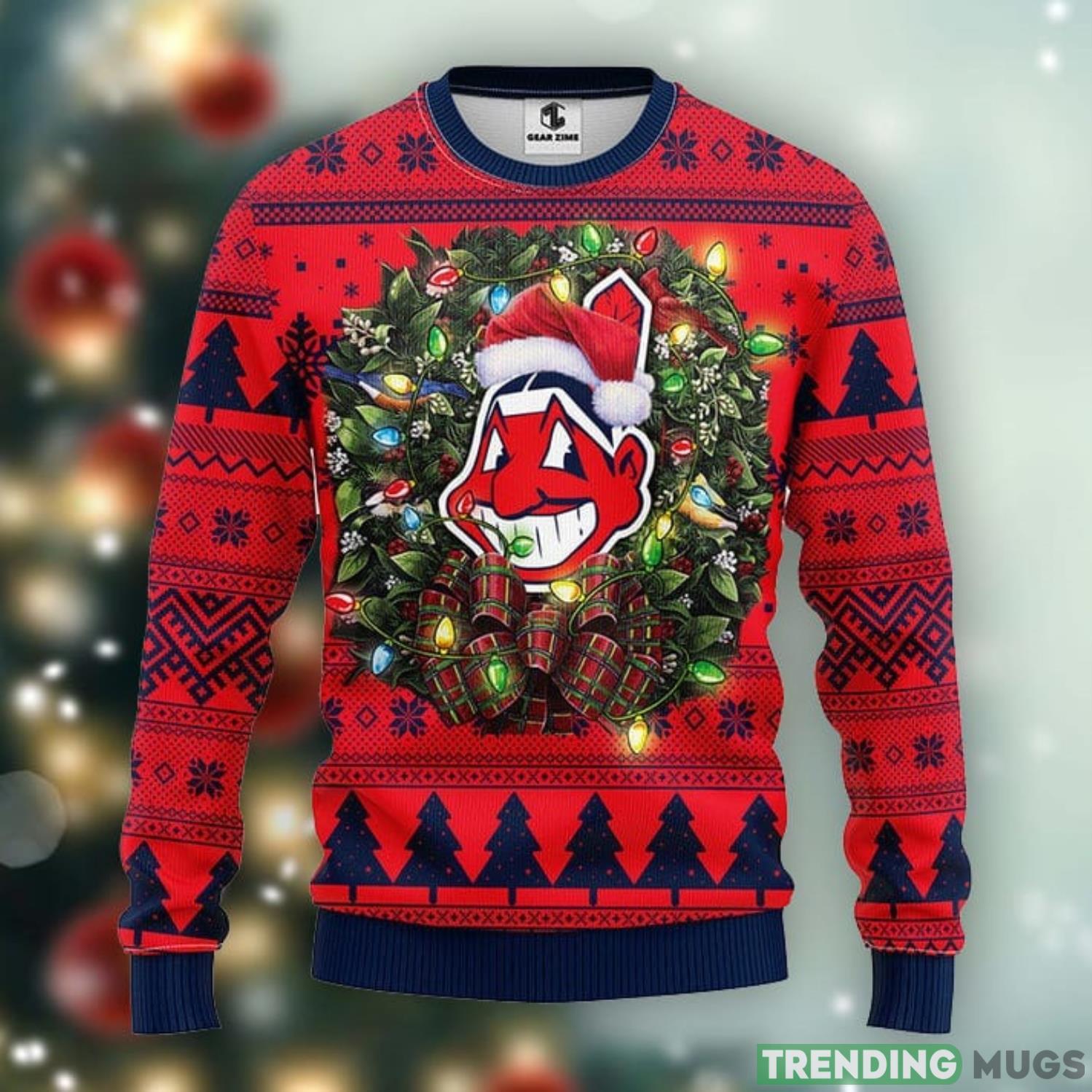 Cleveland Indians Funny Christmas Ugly Sweater 3D Christmas Xmas Sweater Product Photo 1 Cleveland Indians Funny Christmas Ugly Sweater 3D Christmas Xmas Sweater Product Photo 1