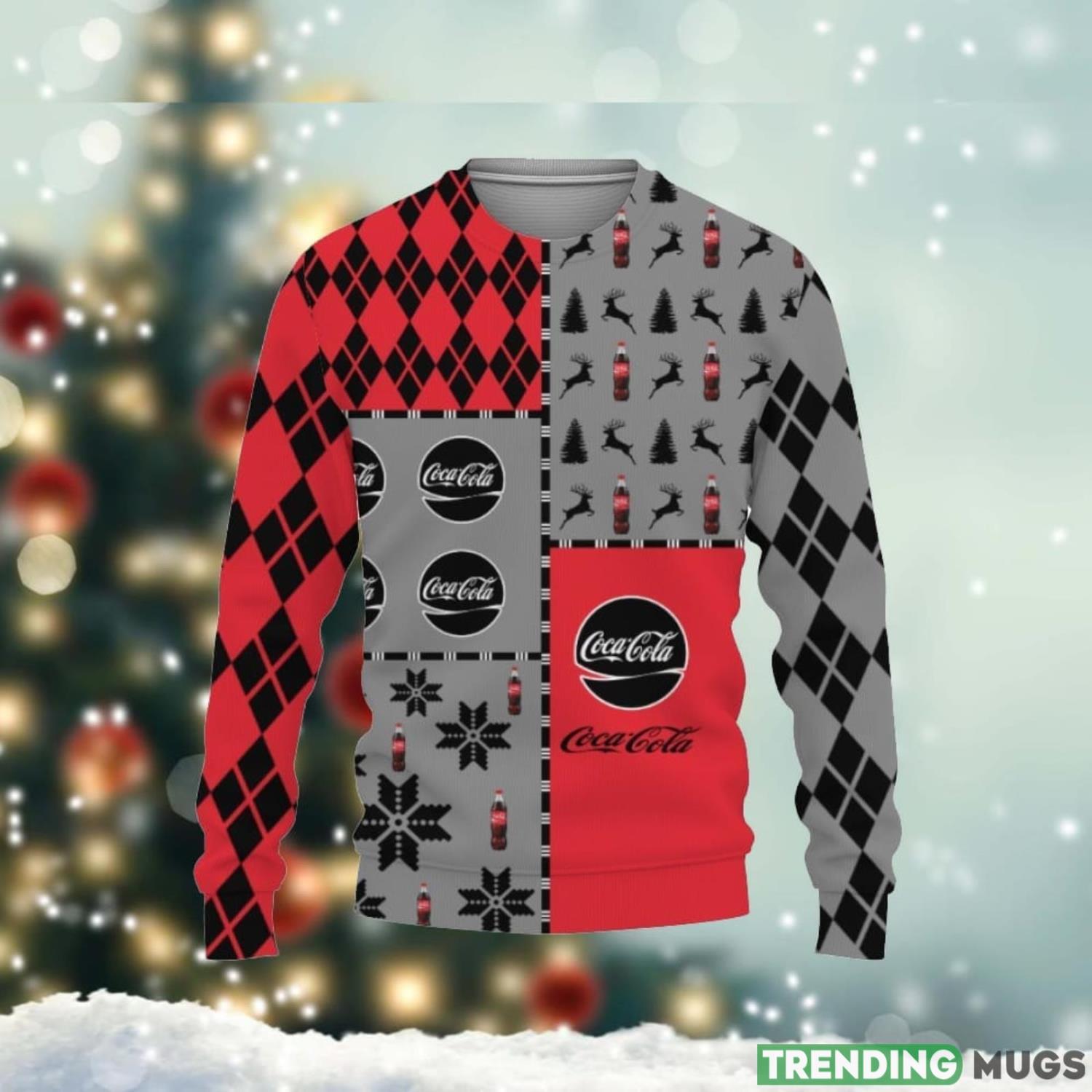 Coca Cola Soft Drink Merry Christmas Whiskey And Beers Reindeer Pattern Ugly Christmas Sweater Christmas Gift Ideas Product Photo 1 Coca Cola Soft Drink Merry Christmas Whiskey And Beers Reindeer Pattern Ugly Christmas Sweater Christmas Gift Ideas Product Photo 1