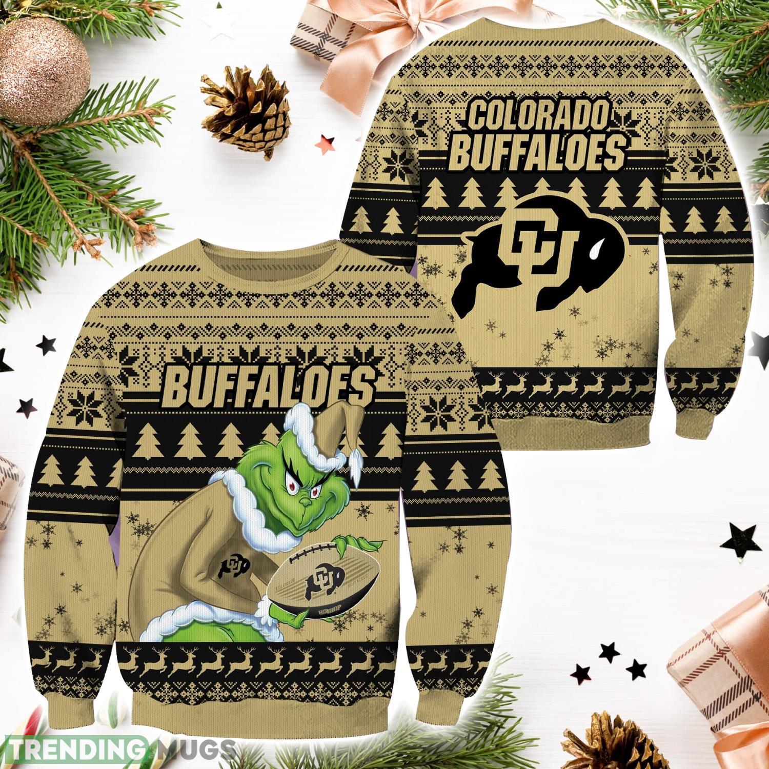 Colorado Buffaloes NCAA Grinch Hug Logo Ugly Christmas Sweater Special Christmas Gift For Fans Product Photo 1 Colorado Buffaloes NCAA Grinch Hug Logo Ugly Christmas Sweater Special Christmas Gift For Fans Product Photo 1