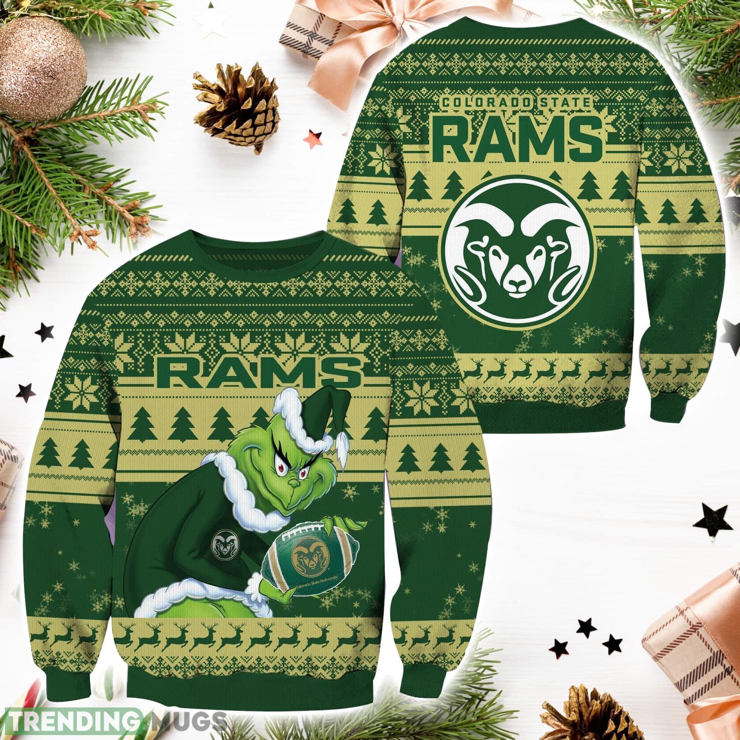 Colorado State Rams NCAA Grinch Hug Logo Ugly Christmas Sweater Special Christmas Gift For Fans Product Photo 1 Colorado State Rams NCAA Grinch Hug Logo Ugly Christmas Sweater Special Christmas Gift For Fans Product Photo 1