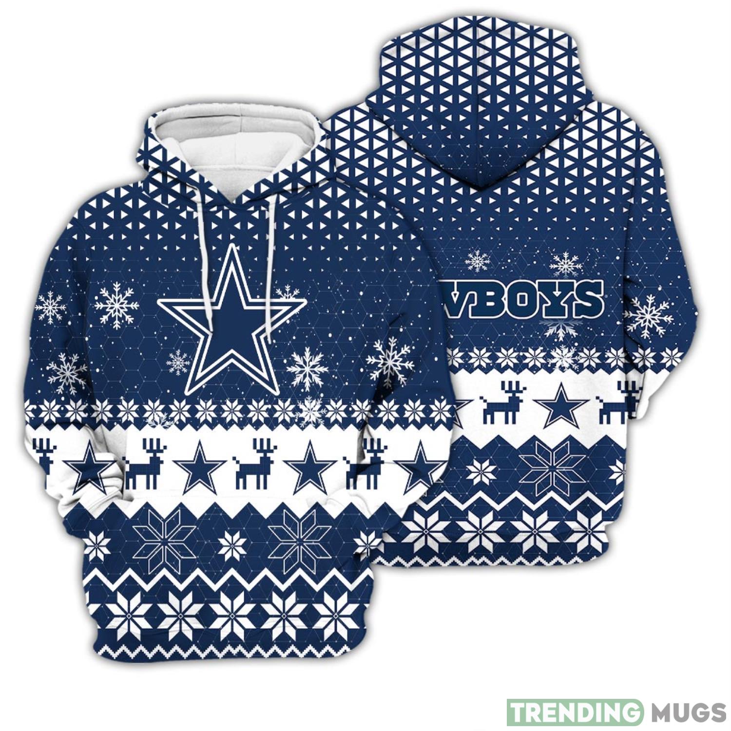Dallas Cowboys Sports Football American Big Snowflake Pattern Unisex 3D Hoodie Men And Women Christmas Gift Unisex 3D Hoodie Product Photo 1 Dallas Cowboys Sports Football American Big Snowflake Pattern Unisex 3D Hoodie Men And Women Christmas Gift Unisex 3D Hoodie Product Photo 1