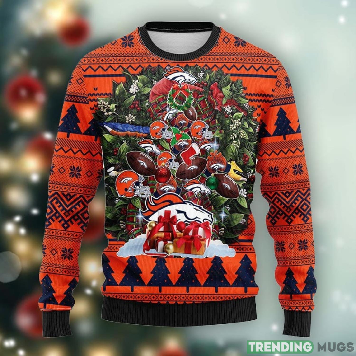 Denver Brocos Tree Ugly Christmas Sweater Warm Gift For Christmas Product Photo 1 Denver Brocos Tree Ugly Christmas Sweater Warm Gift For Christmas Product Photo 1
