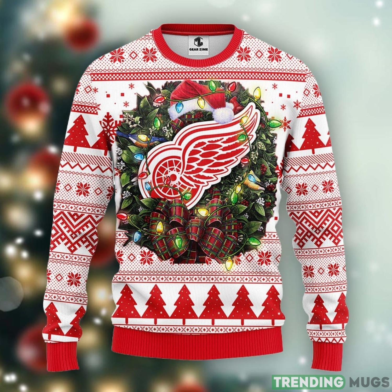 Detroit Red Wings Christmas Ugly Sweater 3D Christmas Xmas Sweater Product Photo 1 Detroit Red Wings Christmas Ugly Sweater 3D Christmas Xmas Sweater Product Photo 1