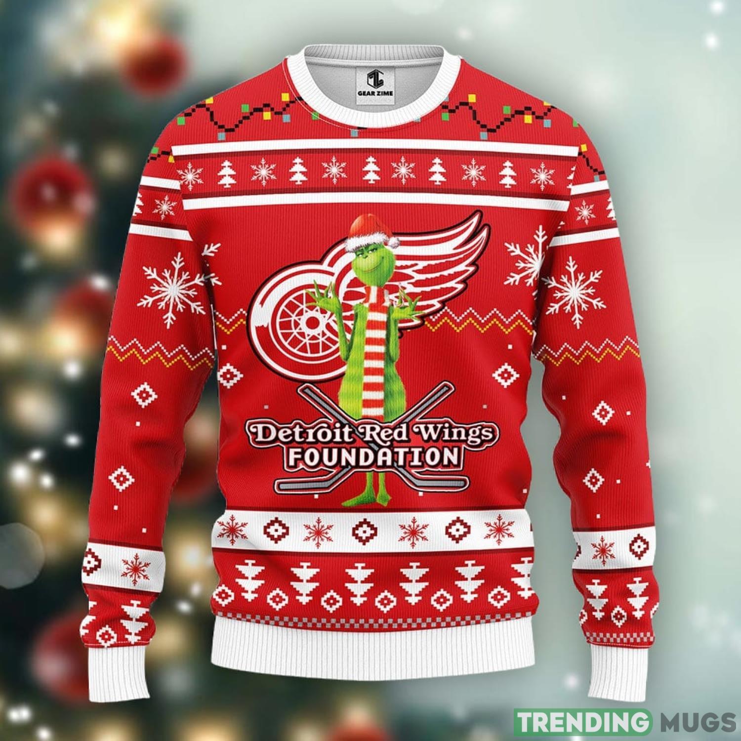 Detroit Red Wings Funny Grinch Christmas Ugly Sweater 3D Christmas Xmas Sweater Product Photo 1 Detroit Red Wings Funny Grinch Christmas Ugly Sweater 3D Christmas Xmas Sweater Product Photo 1