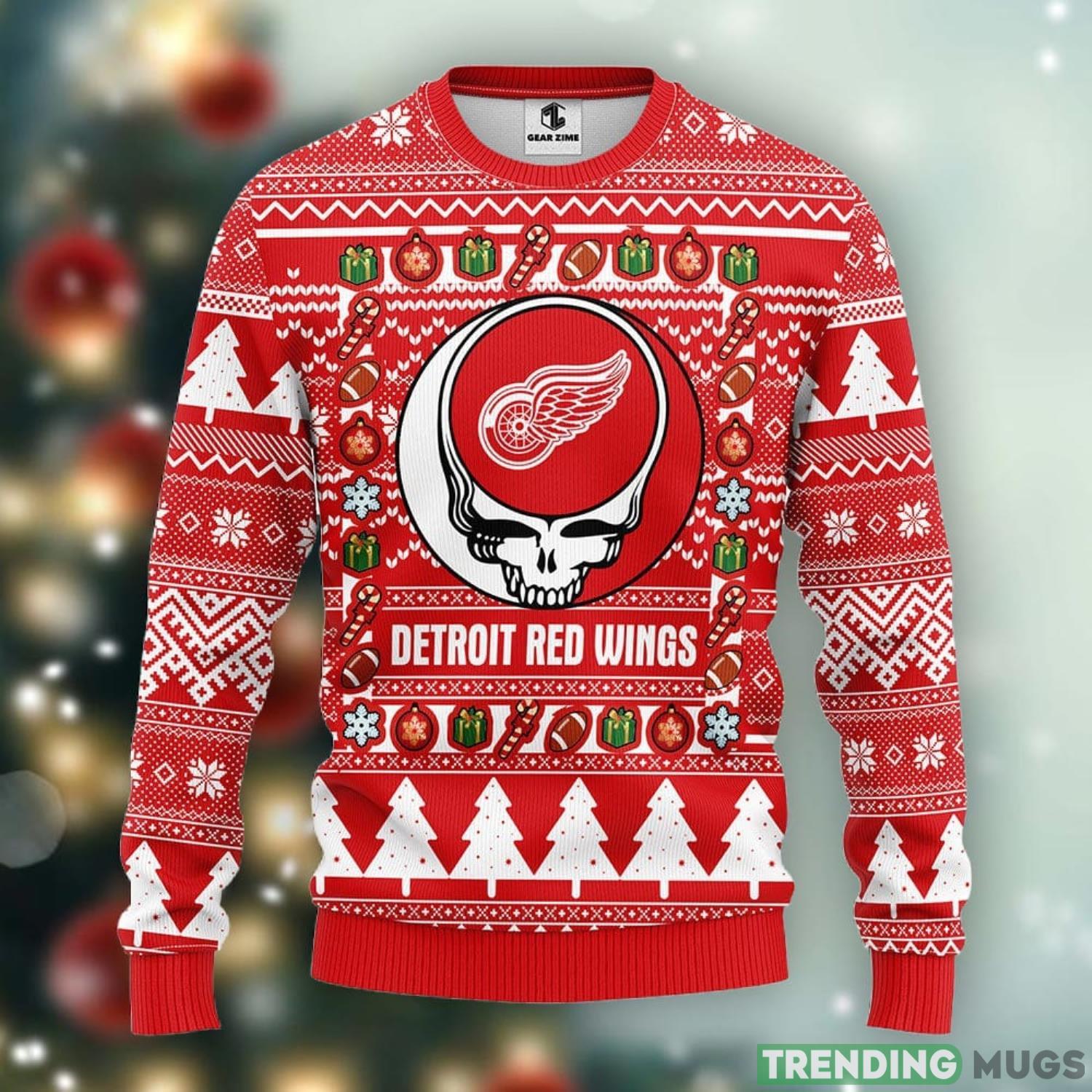 Detroit Red Wings Grateful Dead Ugly Christmas Sweater Warm Gift For Christmas Product Photo 1 Detroit Red Wings Grateful Dead Ugly Christmas Sweater Warm Gift For Christmas Product Photo 1