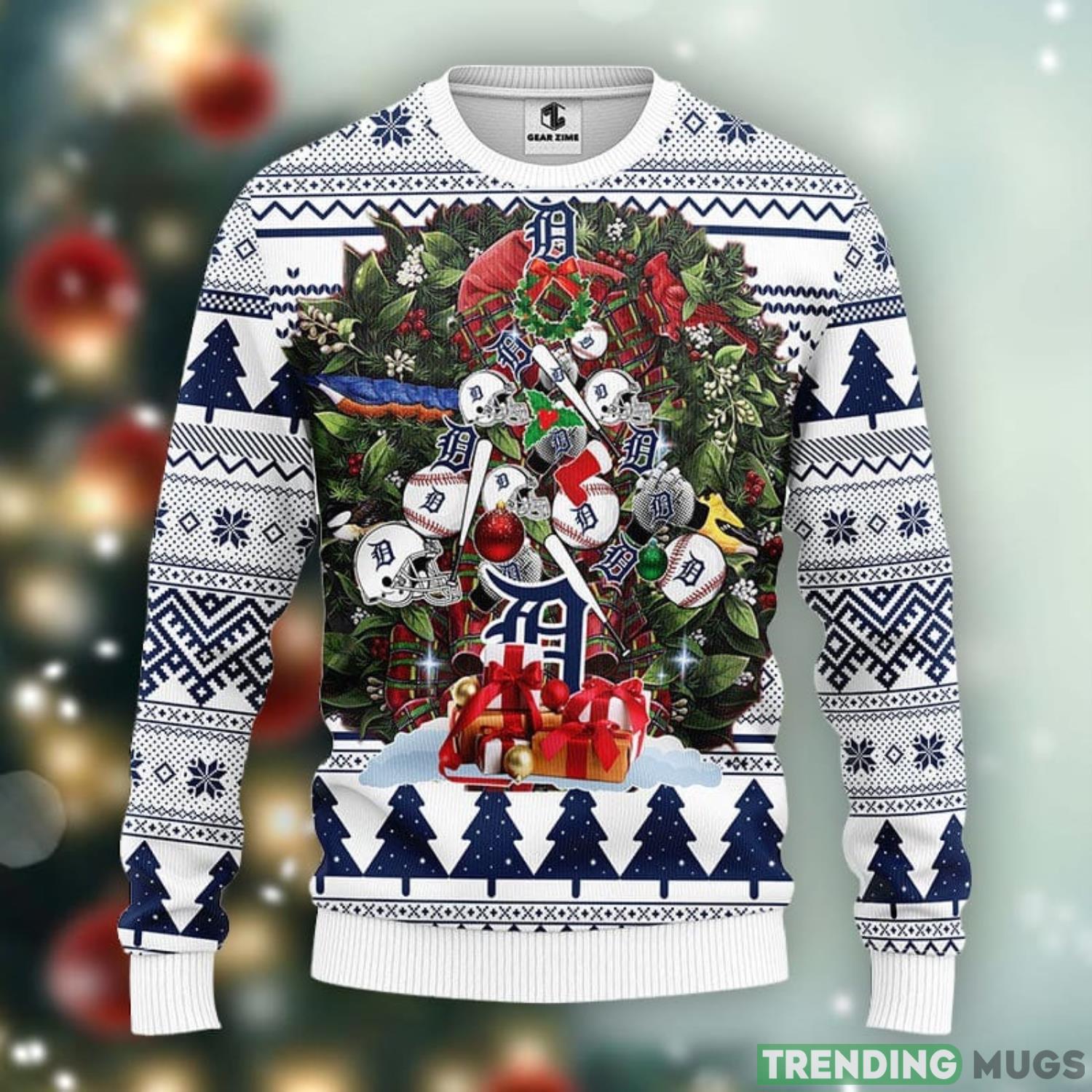 Detroit Tigers Christmas Tree Ugly Sweater Product Photo 1 Detroit Tigers Christmas Tree Ugly Sweater Product Photo 1
