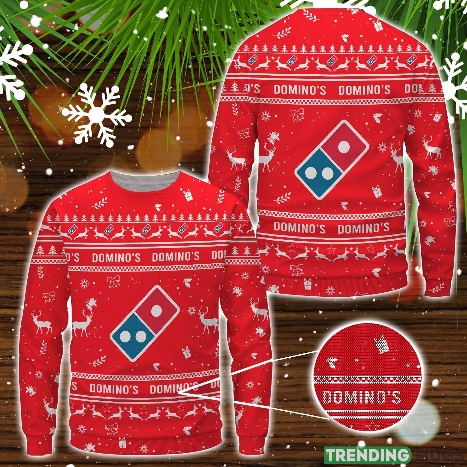 Domino's Pizza Ugly Sweater Christmas Gift Ideas Red Product Photo 1 Domino's Pizza Ugly Sweater Christmas Gift Ideas Red Product Photo 1