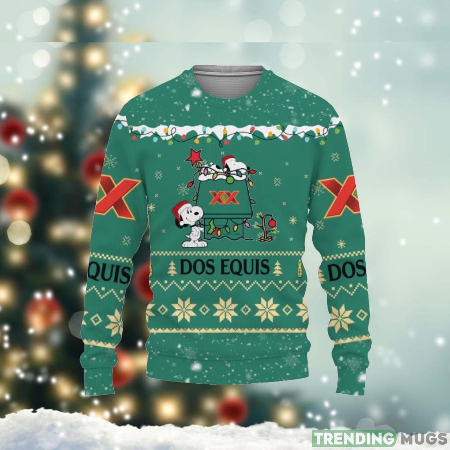 Dos Equis Beers American Whiskey Beers Merry Christmas Snoopy House Cute Gift 3D Ugly Christmas Sweater Cute Gift Product Photo 1 Dos Equis Beers American Whiskey Beers Merry Christmas Snoopy House Cute Gift 3D Ugly Christmas Sweater Cute Gift Product Photo 1