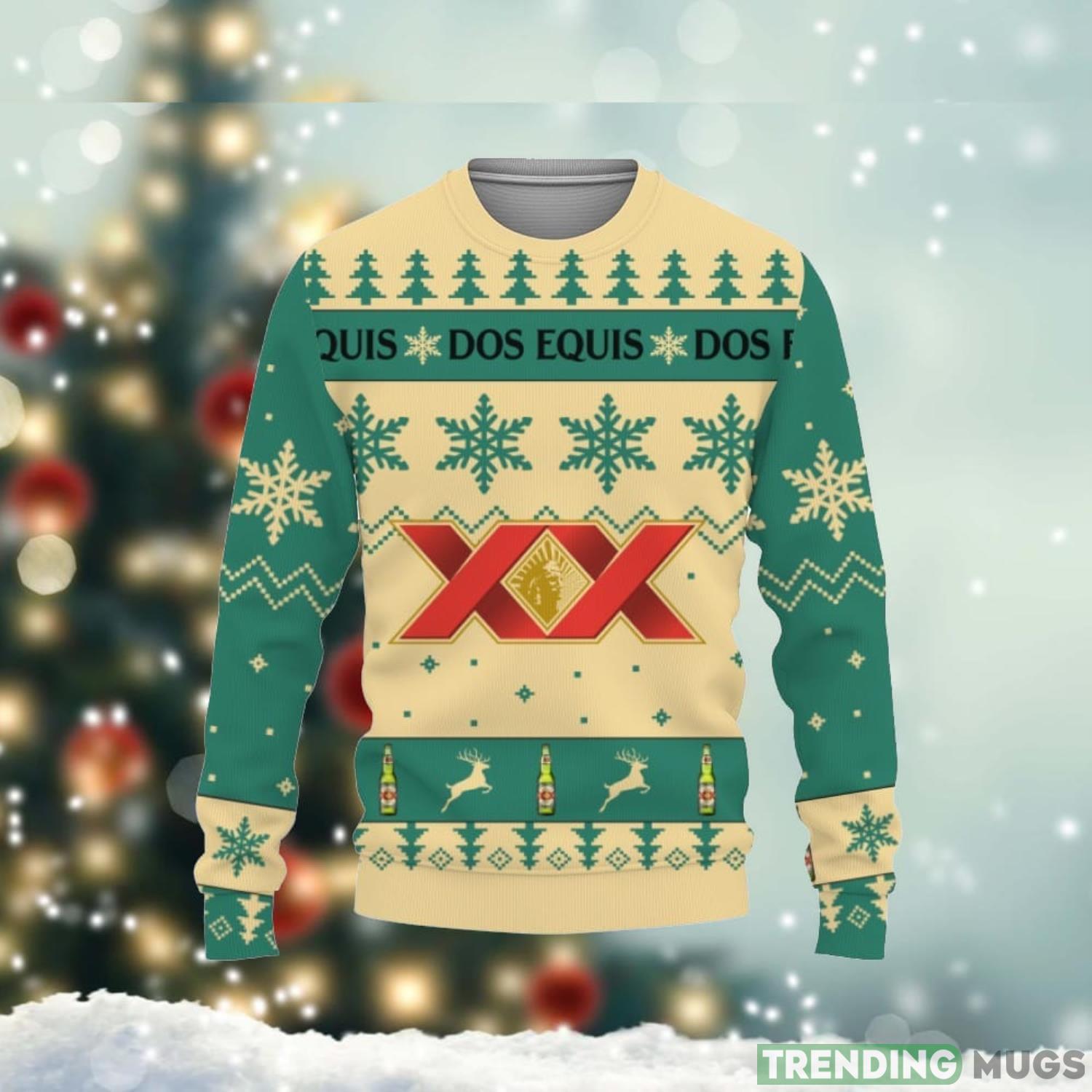 Dos Equis Beers Big Snowflake Pattern Ugly Christmas 3D Sweater Cute Gift For Men And Women Product Photo 1 Dos Equis Beers Big Snowflake Pattern Ugly Christmas 3D Sweater Cute Gift For Men And Women Product Photo 1