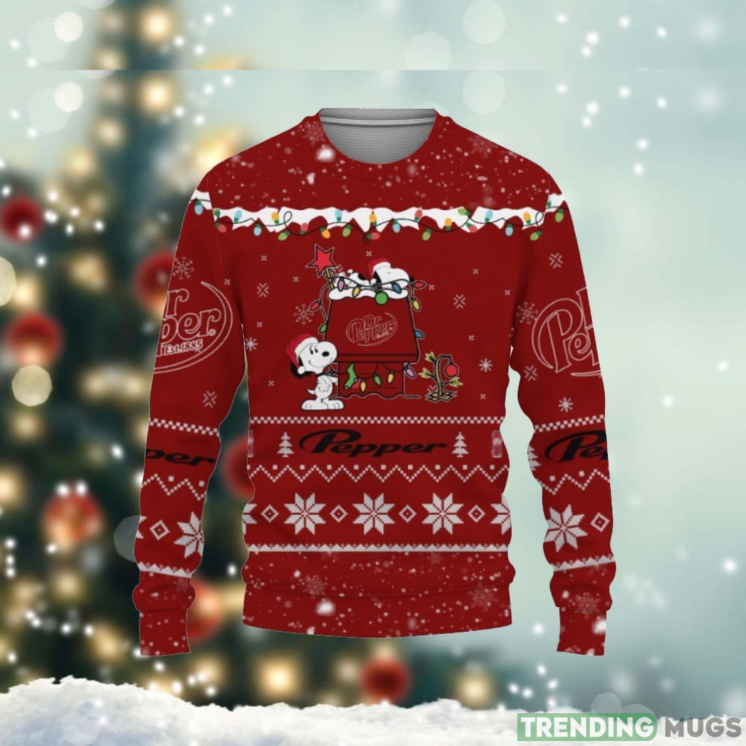 Dr Pepper Soft Drink American Whiskey Beers Merry Christmas Snoopy House Cute Gift 3D Ugly Christmas Sweater Cute Gift Product Photo 1 Dr Pepper Soft Drink American Whiskey Beers Merry Christmas Snoopy House Cute Gift 3D Ugly Christmas Sweater Cute Gift Product Photo 1