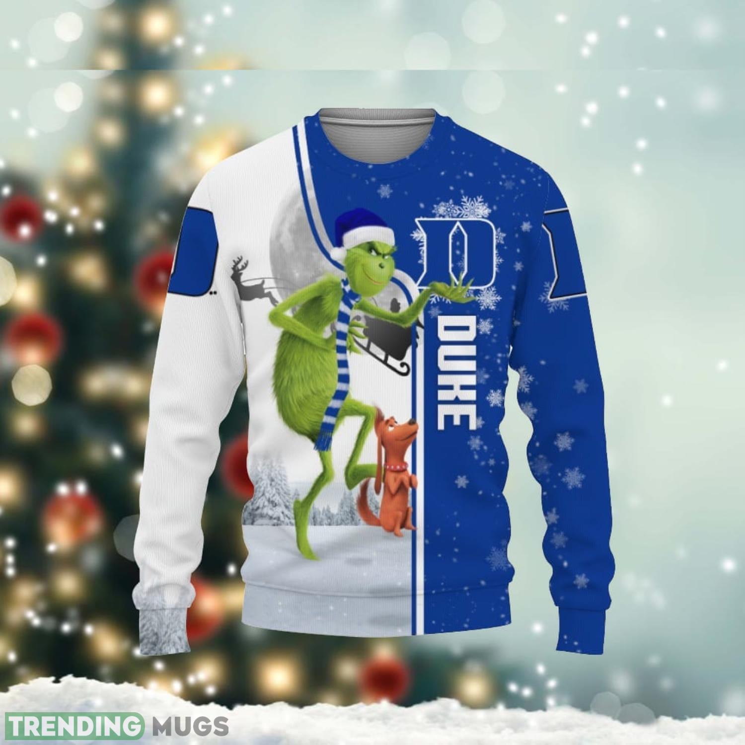 Duke Blue Devils Grinch Funny 3D Sweater Unisex Christmas Gift Product Photo 1 Duke Blue Devils Grinch Funny 3D Sweater Unisex Christmas Gift Product Photo 1