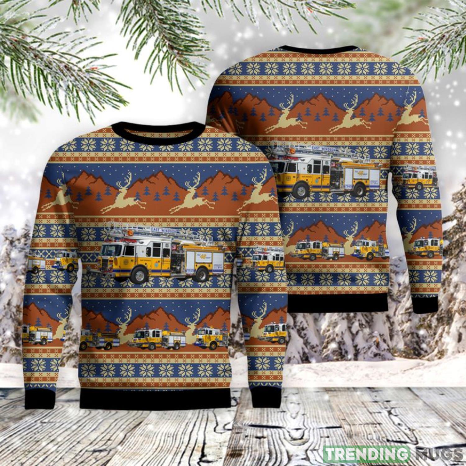 East Windsor, New Jersey, East Windsor Fire Company #2 AOP Sweater Christmas Gift Sweater Product Photo 1 East Windsor, New Jersey, East Windsor Fire Company #2 AOP Sweater Christmas Gift Sweater Product Photo 1