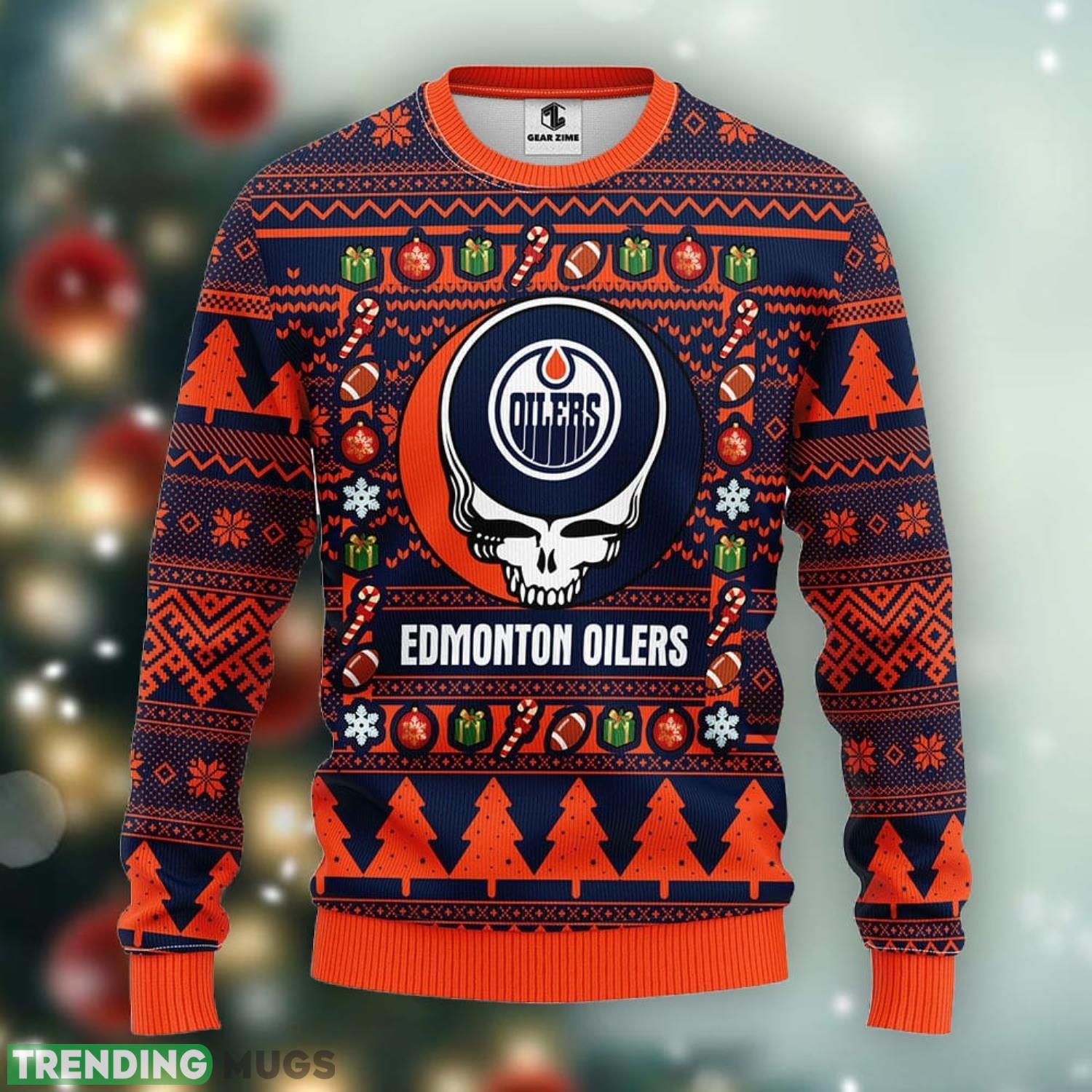 Edmonton Oilers Grateful Dead Ugly Christmas Sweater Men And Women Sport Fans Gift Product Photo 1