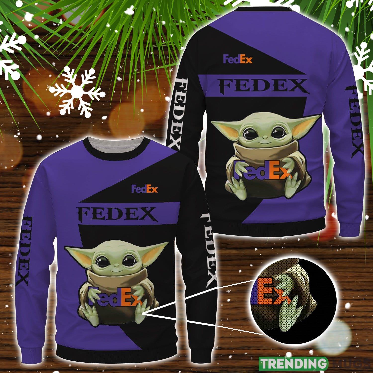 Fedex Baby Yoda Ugly Sweater Christmas Gift Ideas Product Photo 1 Fedex Baby Yoda Ugly Sweater Christmas Gift Ideas Product Photo 1