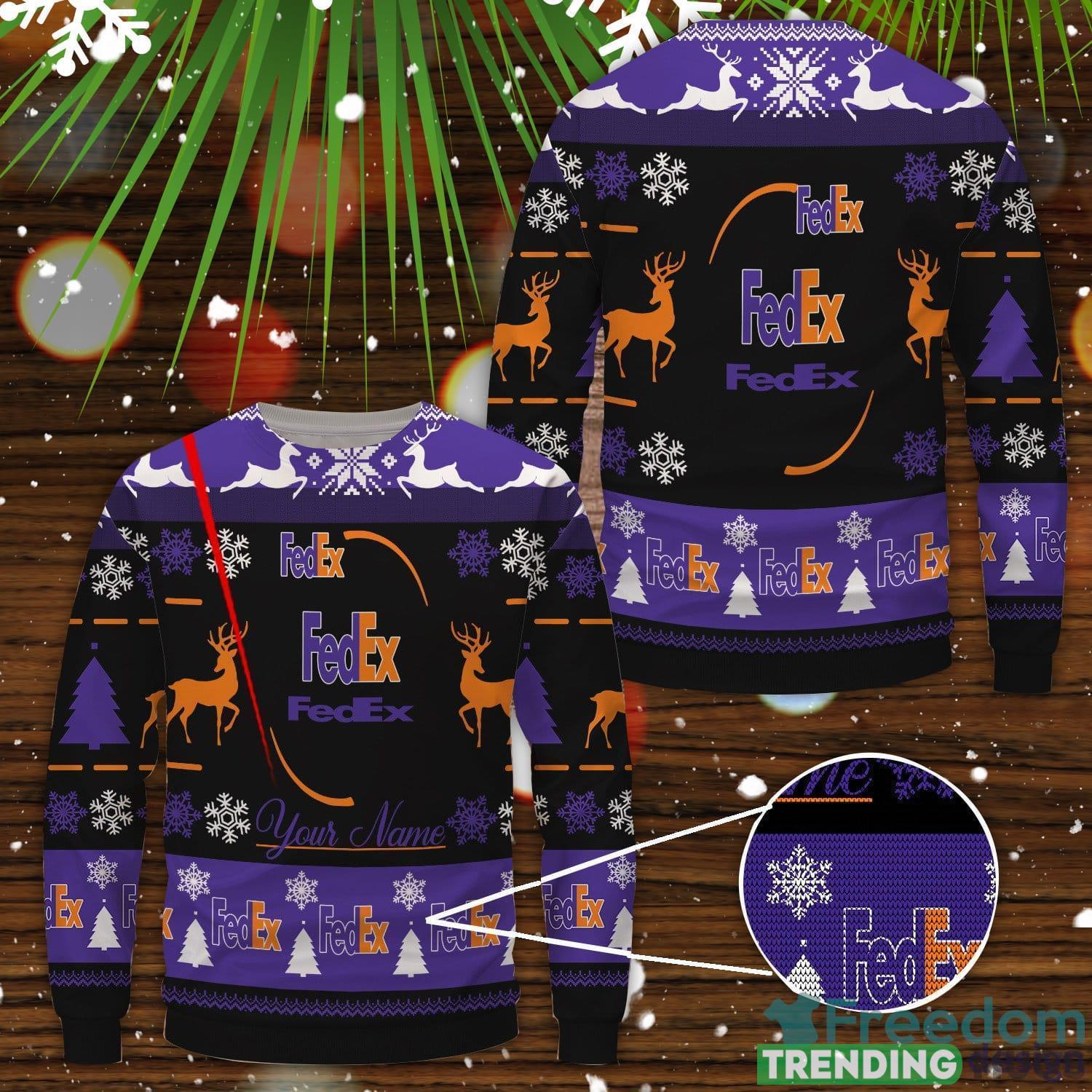 Fedex Ugly Sweater Uniform Sweater Party Gift Custom Name Product Photo 1 Fedex Ugly Sweater Uniform Sweater Party Gift Custom Name Product Photo 1