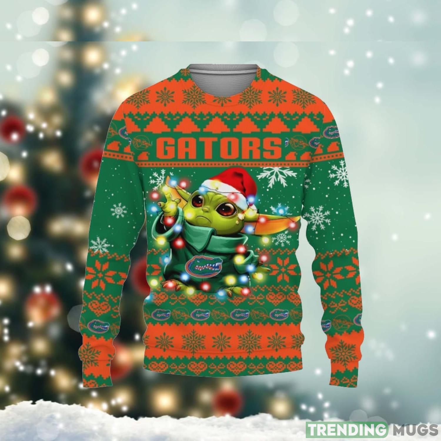 Florida Gators Baby Yoda Star Wars Christmas Gift 3D Ugly Christmas Sweater Christmas Gift Ideas Cute Gift Christmas Holiday Family Gift Product Photo 1