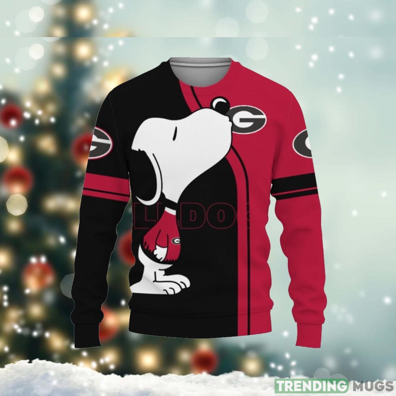 Georgia Bulldogs Snoopy Kiss 3D Sweater Unisex Christmas Gift Product Photo 1 Georgia Bulldogs Snoopy Kiss 3D Sweater Unisex Christmas Gift Product Photo 1