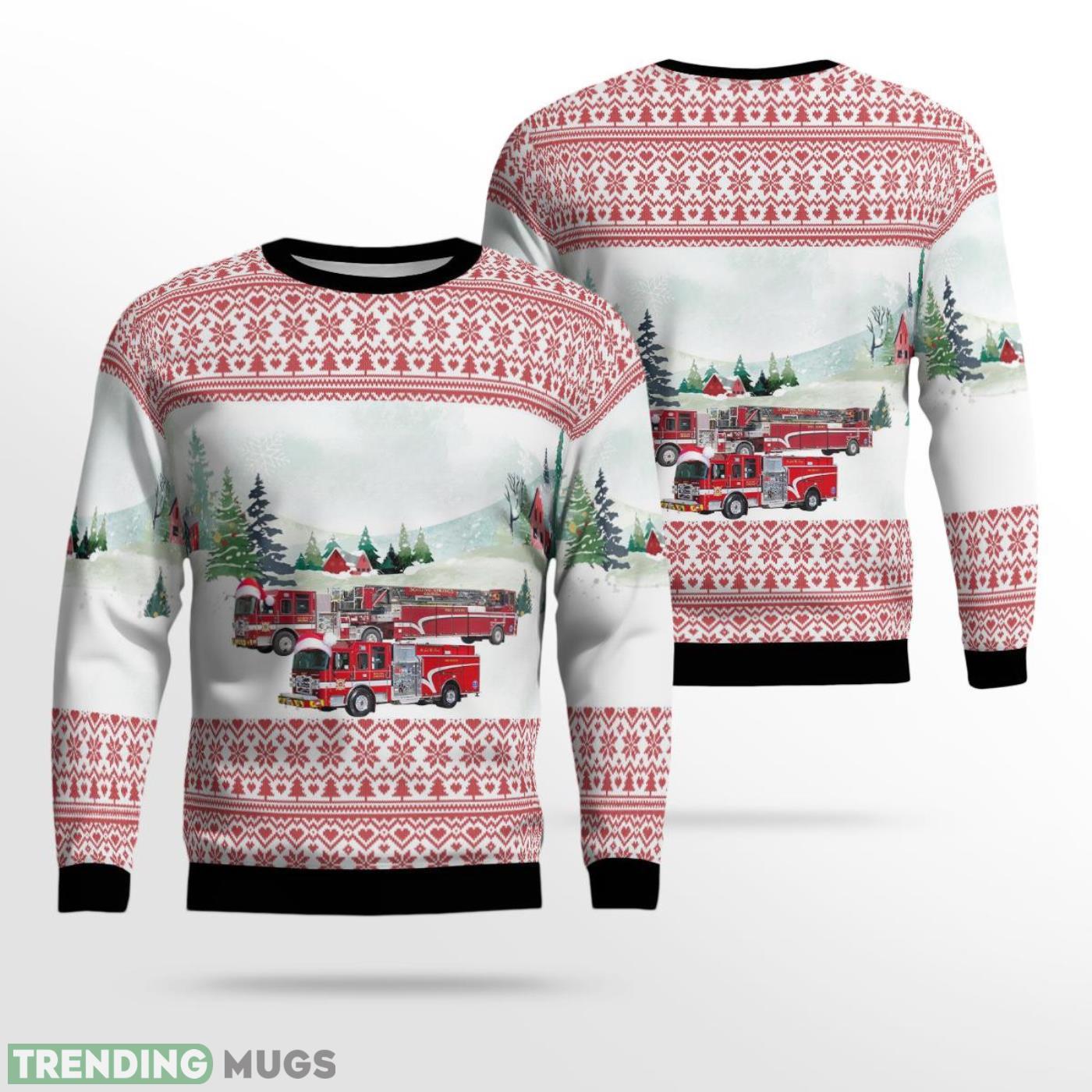 Greenville, South Carolina, Boiling Springs Fire District AOP Ugly Sweater Product Photo 1 Greenville, South Carolina, Boiling Springs Fire District AOP Ugly Sweater Product Photo 1