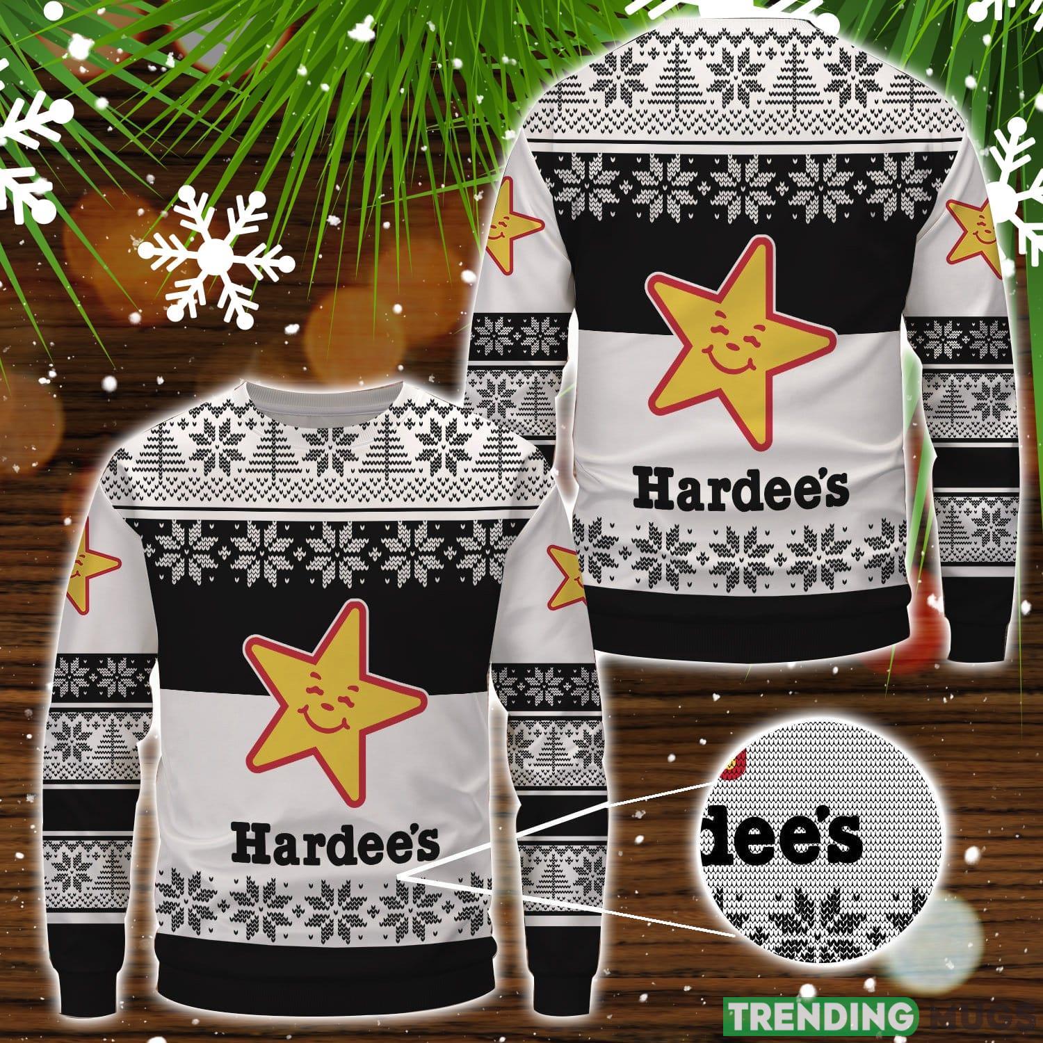 Hardee's Ugly Sweater Uniform All Over printed Sweater Product Photo 1 Hardee's Ugly Sweater Uniform All Over printed Sweater Product Photo 1