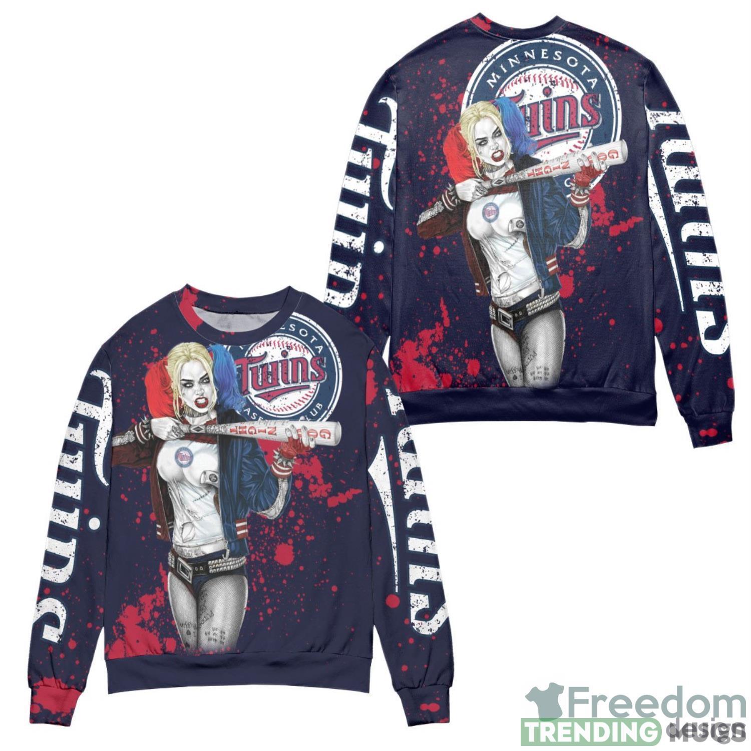 Harley Quinn Minnesota Twins Ugly Christmas Sweater Best Gift Product Photo 1 Harley Quinn Minnesota Twins Ugly Christmas Sweater Best Gift Product Photo 1