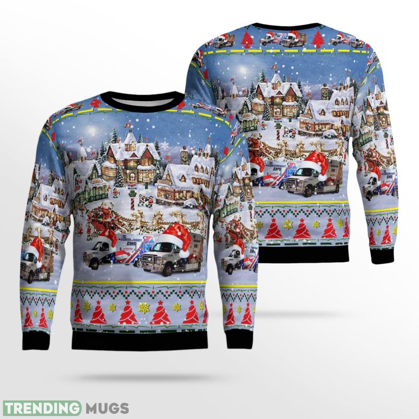 Howell, Michigan, Livingston County EMS AOP Ugly Sweater Product Photo 1