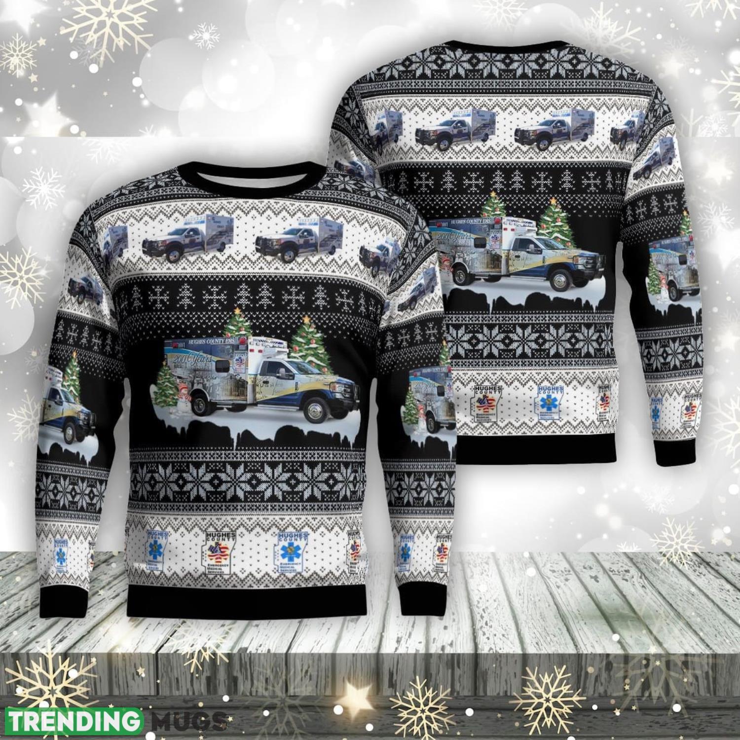 Hughes County Emergency Medical Service AOP Christmas Ugly Sweater Gift For Christmas Product Photo 1 Hughes County Emergency Medical Service AOP Christmas Ugly Sweater Gift For Christmas Product Photo 1