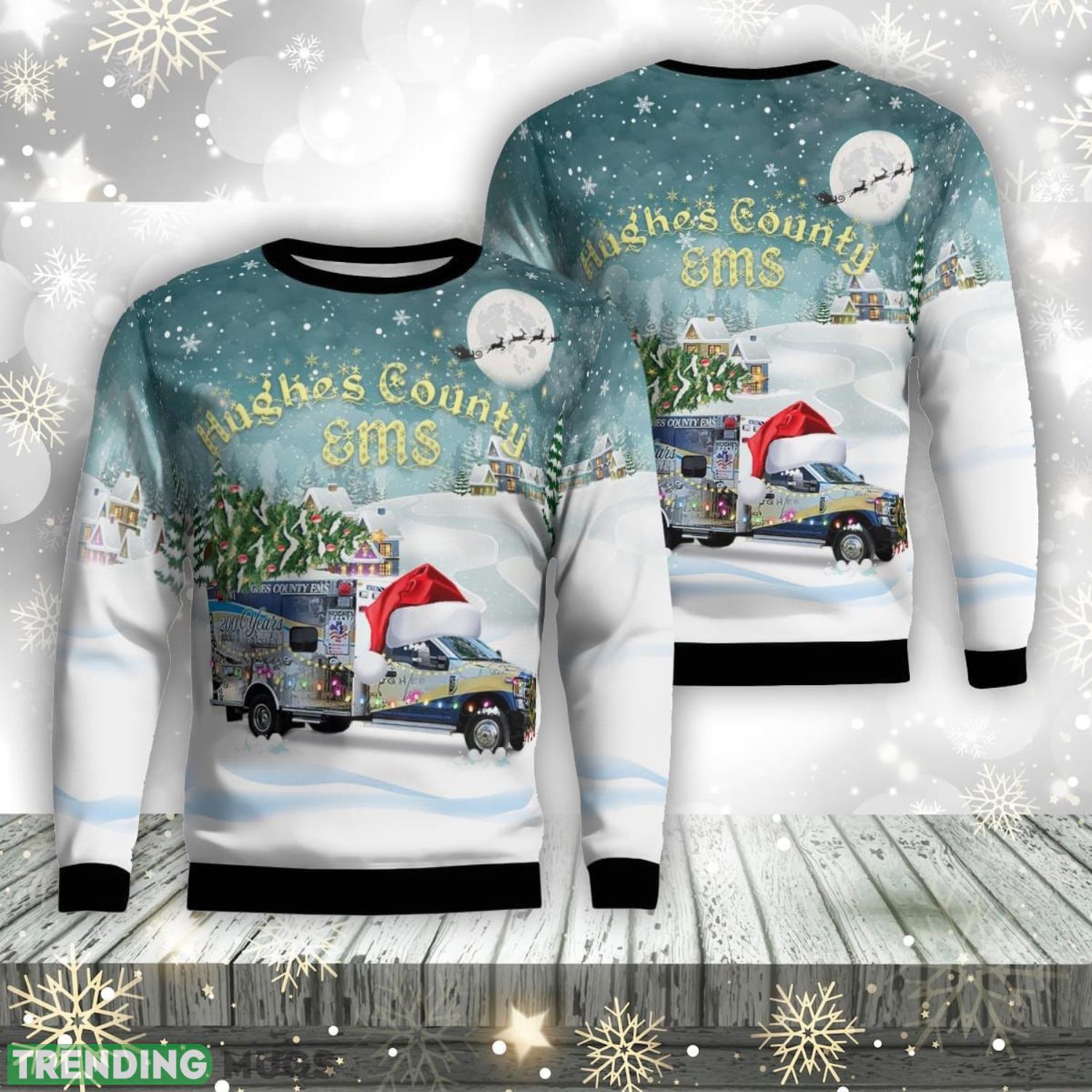 Hughes County Emergency Medical Service AOP Christmas Ugly Sweater Xmas Christmas Gift Product Photo 1 Hughes County Emergency Medical Service AOP Christmas Ugly Sweater Xmas Christmas Gift Product Photo 1