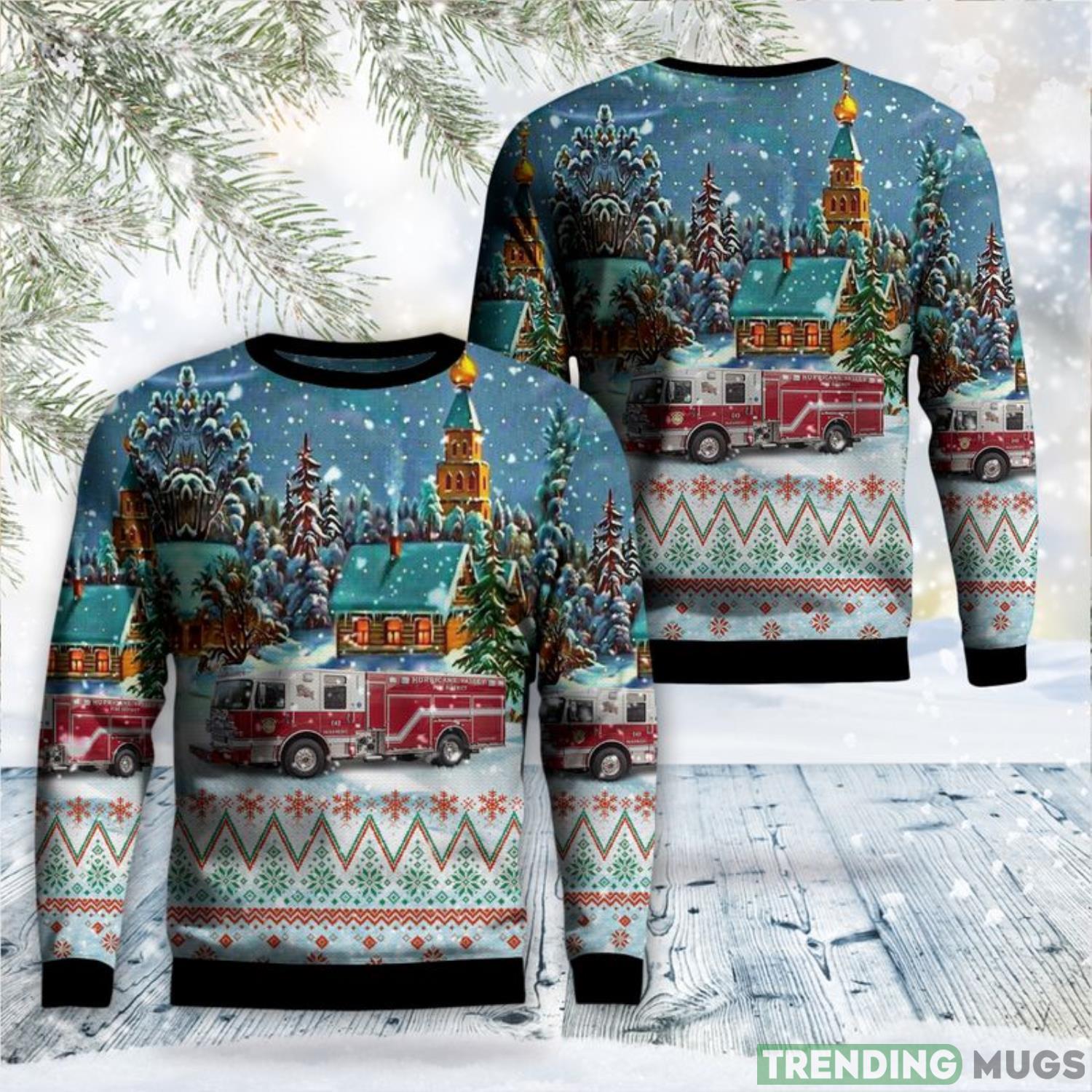Hurricane, Utah, Hurricane Valley Fire District AOP Sweater Christmas Gift Sweater Product Photo 1 Hurricane, Utah, Hurricane Valley Fire District AOP Sweater Christmas Gift Sweater Product Photo 1