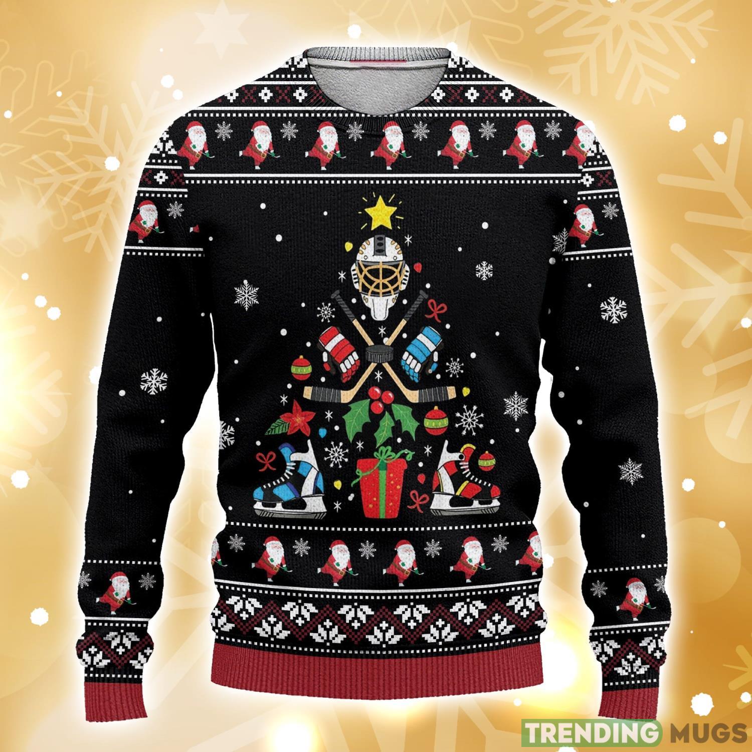 Ice Hockey Christmas Tree Ugly Christmas Sweater 3D All Over Printed Christmas Sweater Best Gift For Christmas Product Photo 1 Ice Hockey Christmas Tree Ugly Christmas Sweater 3D All Over Printed Christmas Sweater Best Gift For Christmas Product Photo 1
