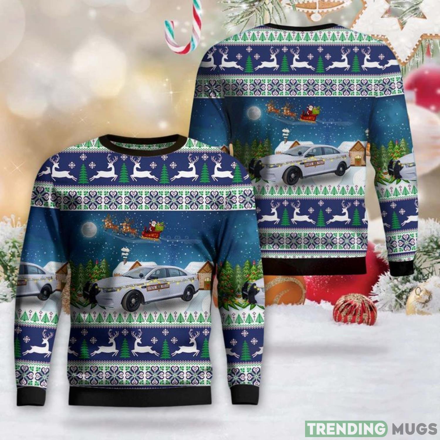 Illinois State Police AOP Ugly Sweater Men And Women Christmas Gift Product Photo 1 Illinois State Police AOP Ugly Sweater Men And Women Christmas Gift Product Photo 1