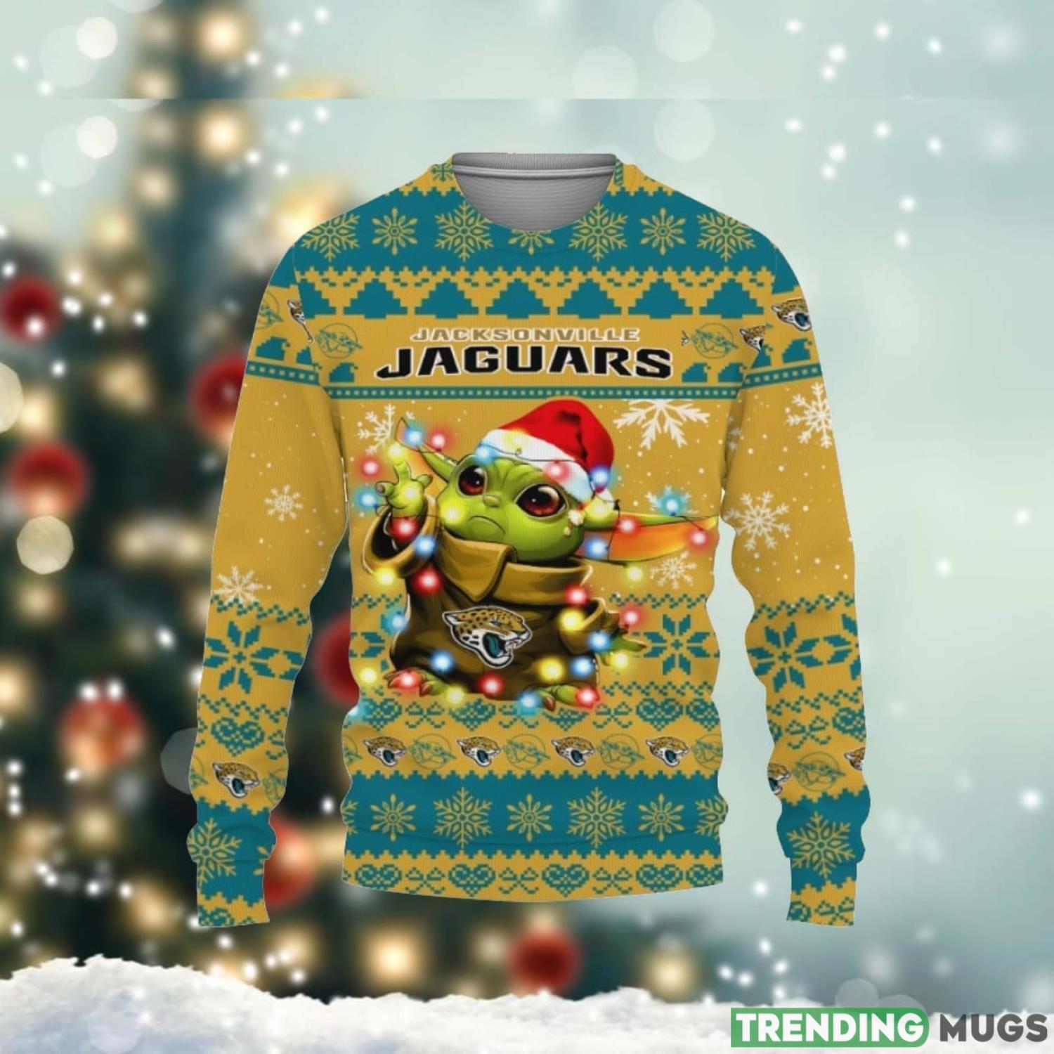 Jacksonville Jaguars Baby Yoda Star Wars Christmas Gift 3D Ugly Christmas Sweater Christmas Gift Ideas Christmas Holiday Family Gift Product Photo 1 Jacksonville Jaguars Baby Yoda Star Wars Christmas Gift 3D Ugly Christmas Sweater Christmas Gift Ideas Christmas Holiday Family Gift Product Photo 1