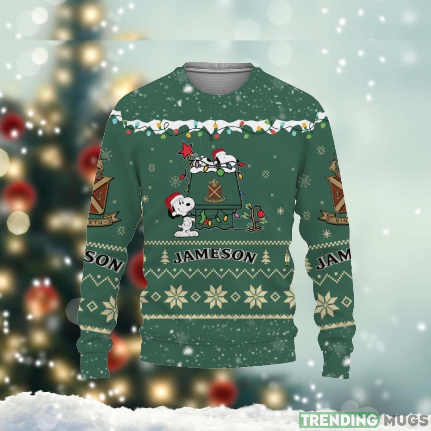 Jameson Whiskey American Whiskey Beers Merry Christmas Snoopy House Cute Gift 3D Ugly Christmas Sweater Cute Gift Product Photo 1 Jameson Whiskey American Whiskey Beers Merry Christmas Snoopy House Cute Gift 3D Ugly Christmas Sweater Cute Gift Product Photo 1