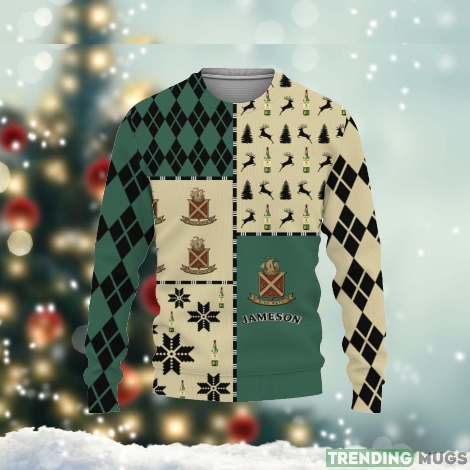 Jameson Whiskey Merry Christmas Whiskey And Beers Reindeer Pattern Ugly Christmas Sweater Cute Gift Product Photo 1 Jameson Whiskey Merry Christmas Whiskey And Beers Reindeer Pattern Ugly Christmas Sweater Cute Gift Product Photo 1