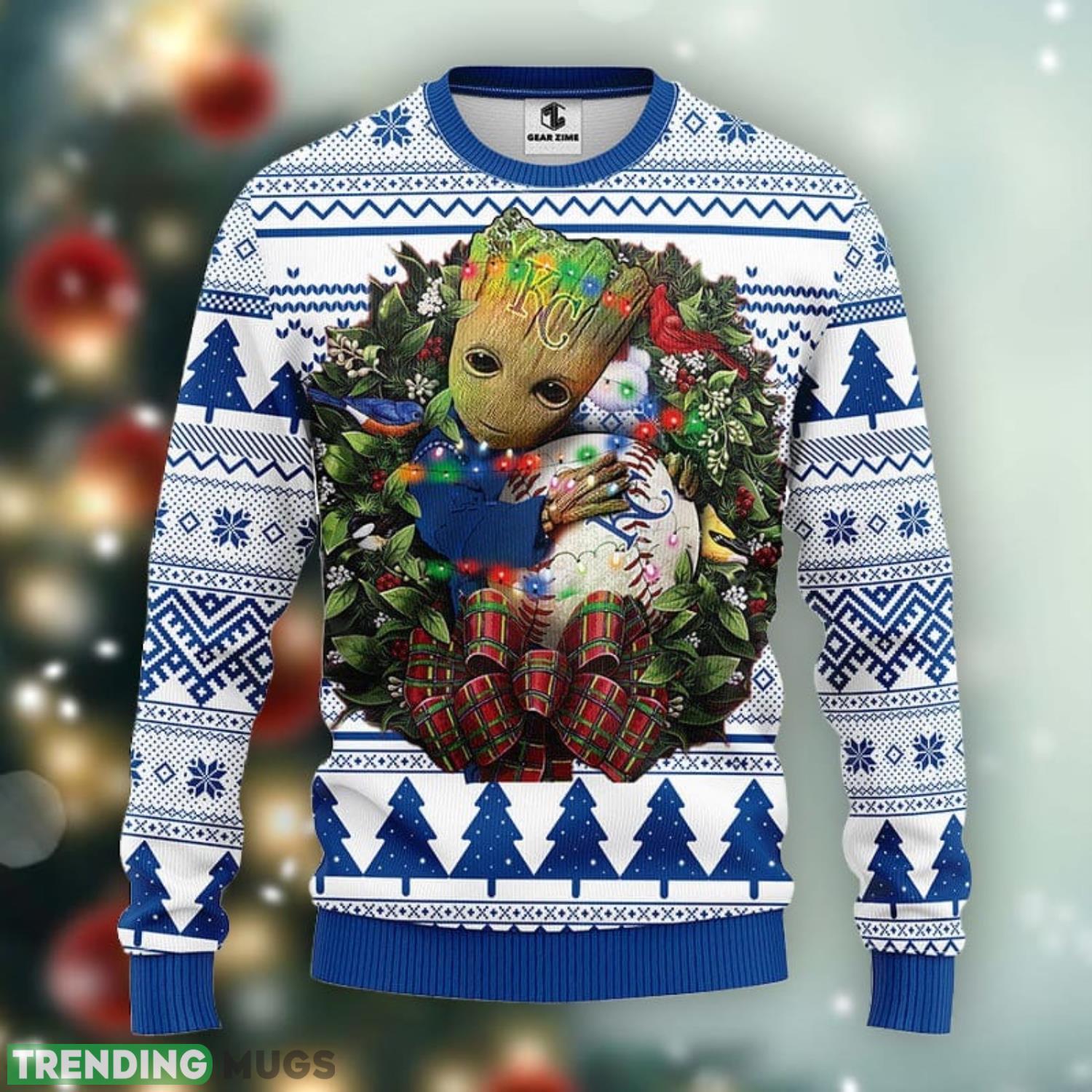 Kansas City Royals Groot Hug Christmas Ugly Sweater 3D Christmas Xmas Sweater Product Photo 1 Kansas City Royals Groot Hug Christmas Ugly Sweater 3D Christmas Xmas Sweater Product Photo 1