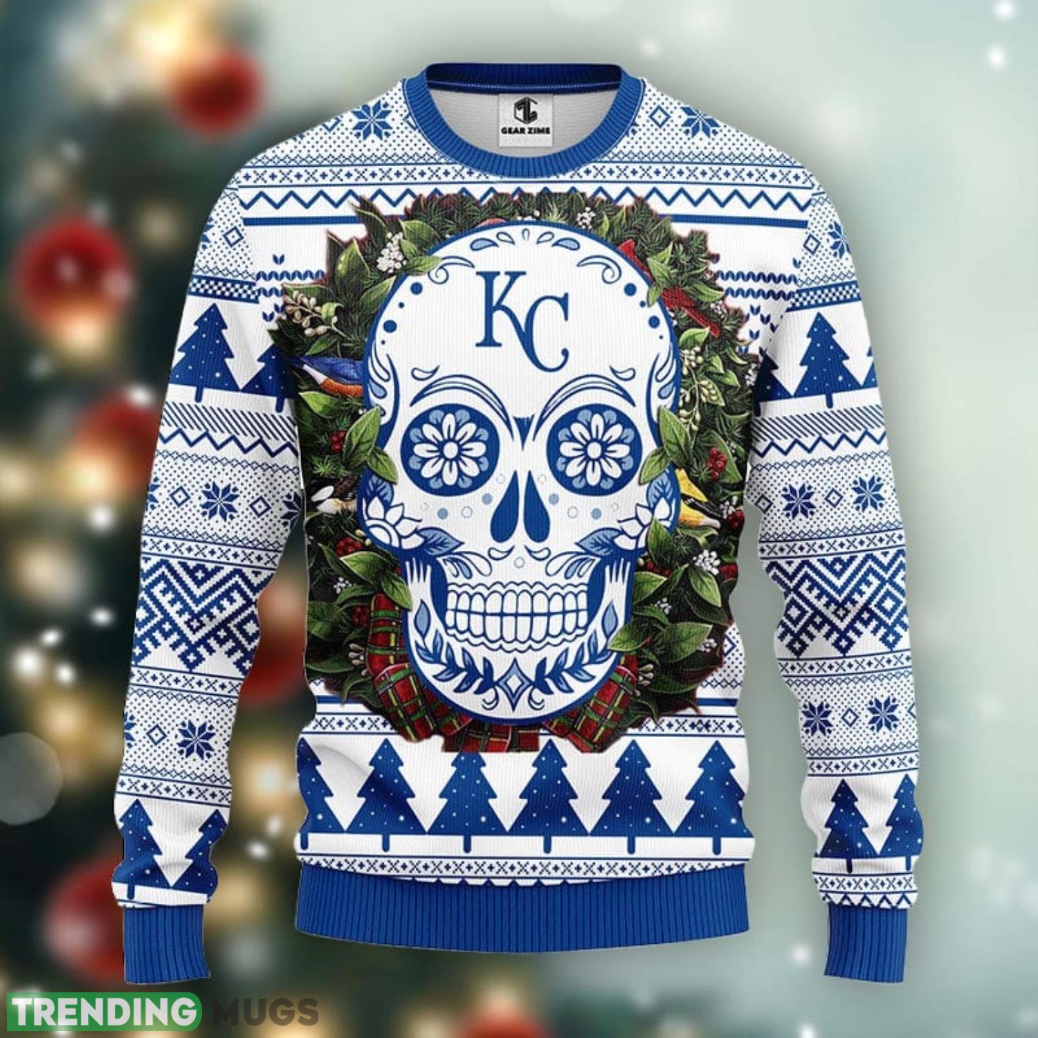 Kansas City Royals Skull Flower Ugly Christmas Ugly Sweater 3D Christmas Xmas Sweater Product Photo 1 Kansas City Royals Skull Flower Ugly Christmas Ugly Sweater 3D Christmas Xmas Sweater Product Photo 1