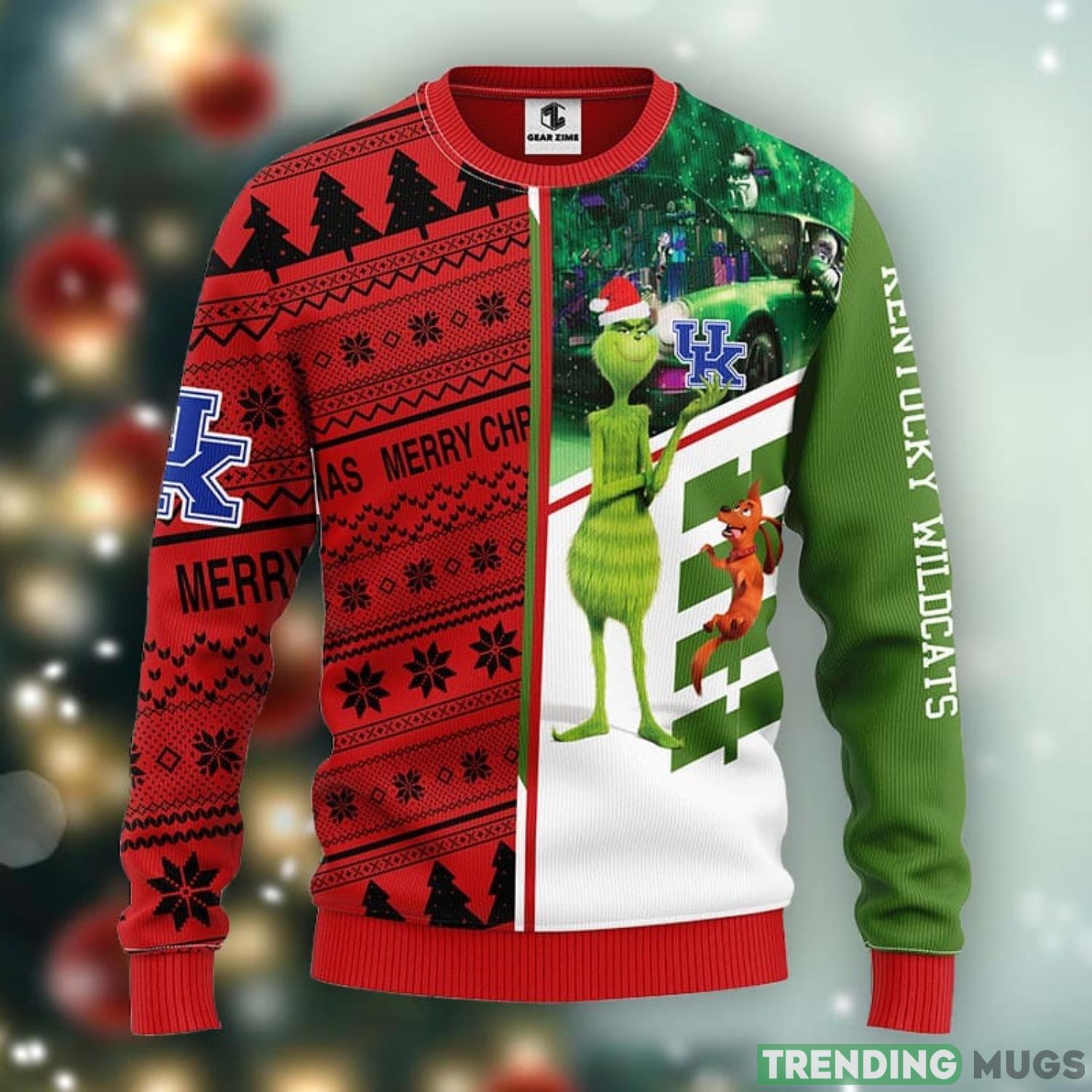 Kentucky Wildcats Grinch and Scooby-doo Christmas Ugly Sweater Cute Christmas Gift Ideas Product Photo 1 Kentucky Wildcats Grinch and Scooby-doo Christmas Ugly Sweater Cute Christmas Gift Ideas Product Photo 1