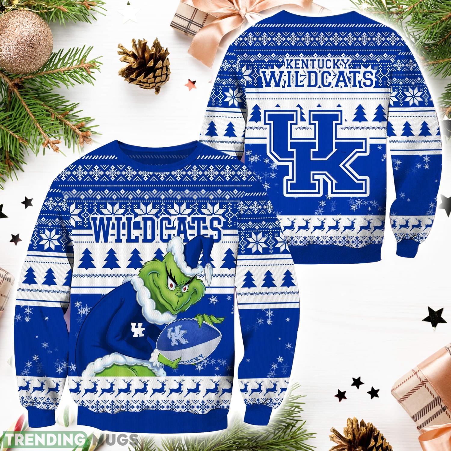 Kentucky Wildcats NCAA Grinch Hug Logo Ugly Christmas Sweater Special Christmas Gift For Fans Product Photo 1 Kentucky Wildcats NCAA Grinch Hug Logo Ugly Christmas Sweater Special Christmas Gift For Fans Product Photo 1