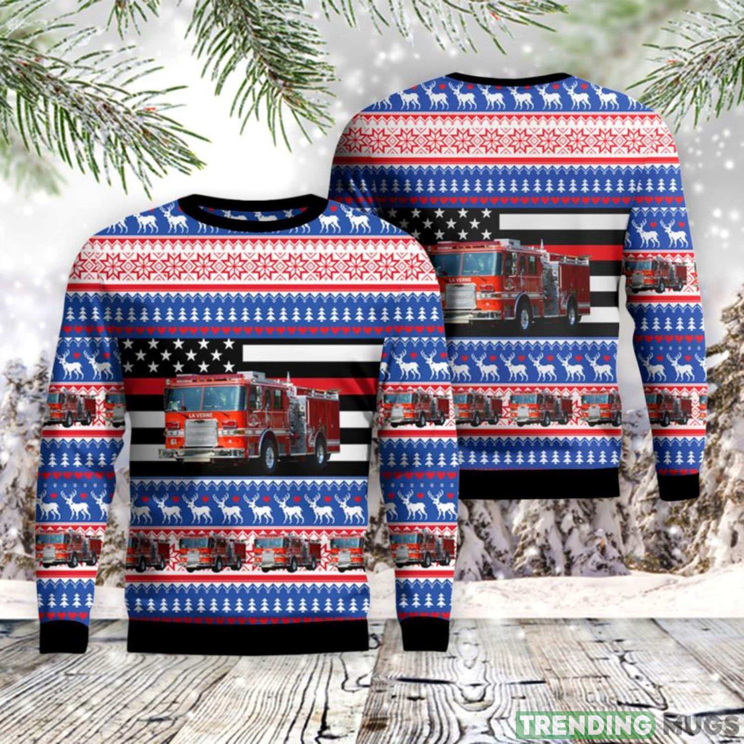 La Verne, California, La Verne Fire Department AOP Sweater Christmas Gift Sweater Product Photo 1 La Verne, California, La Verne Fire Department AOP Sweater Christmas Gift Sweater Product Photo 1