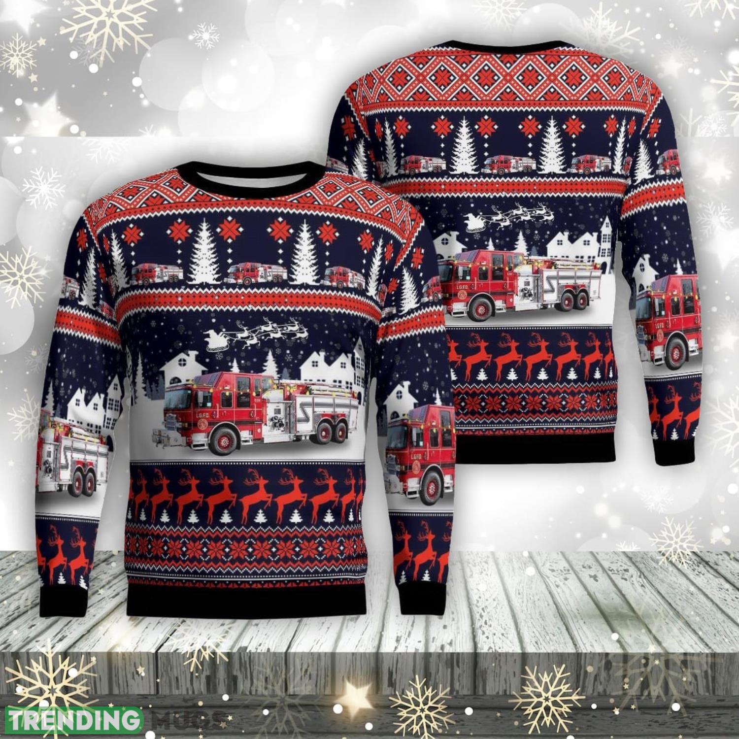 Lake Geneva, Wisconsin, Lake Geneva Fire Department AOP Ugly Sweater Gift For Christmas Product Photo 1 Lake Geneva, Wisconsin, Lake Geneva Fire Department AOP Ugly Sweater Gift For Christmas Product Photo 1