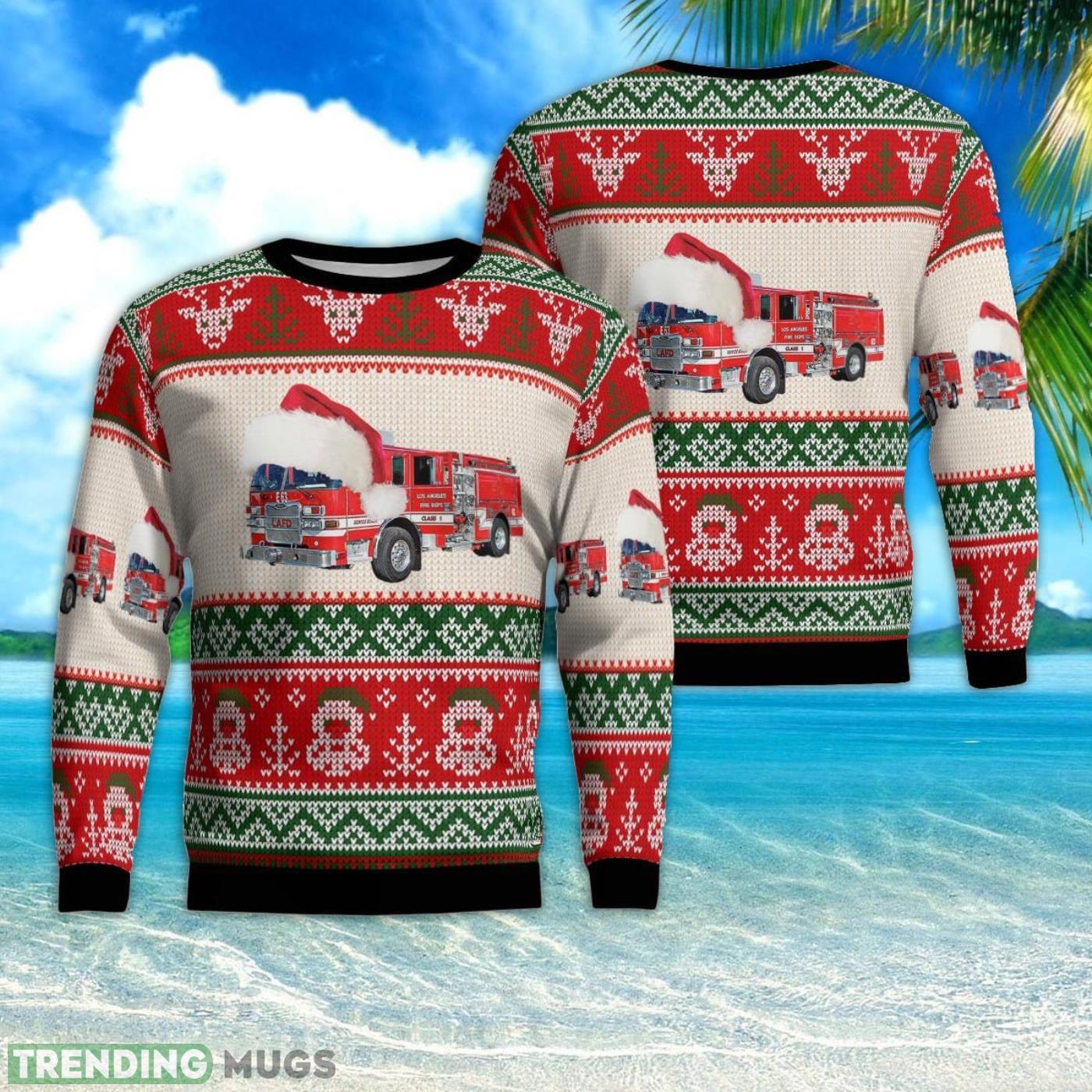 Los Angeles Fire Department Christmas AOP 3D Ugly Christmas Sweater Product Photo 1 Los Angeles Fire Department Christmas AOP 3D Ugly Christmas Sweater Product Photo 1