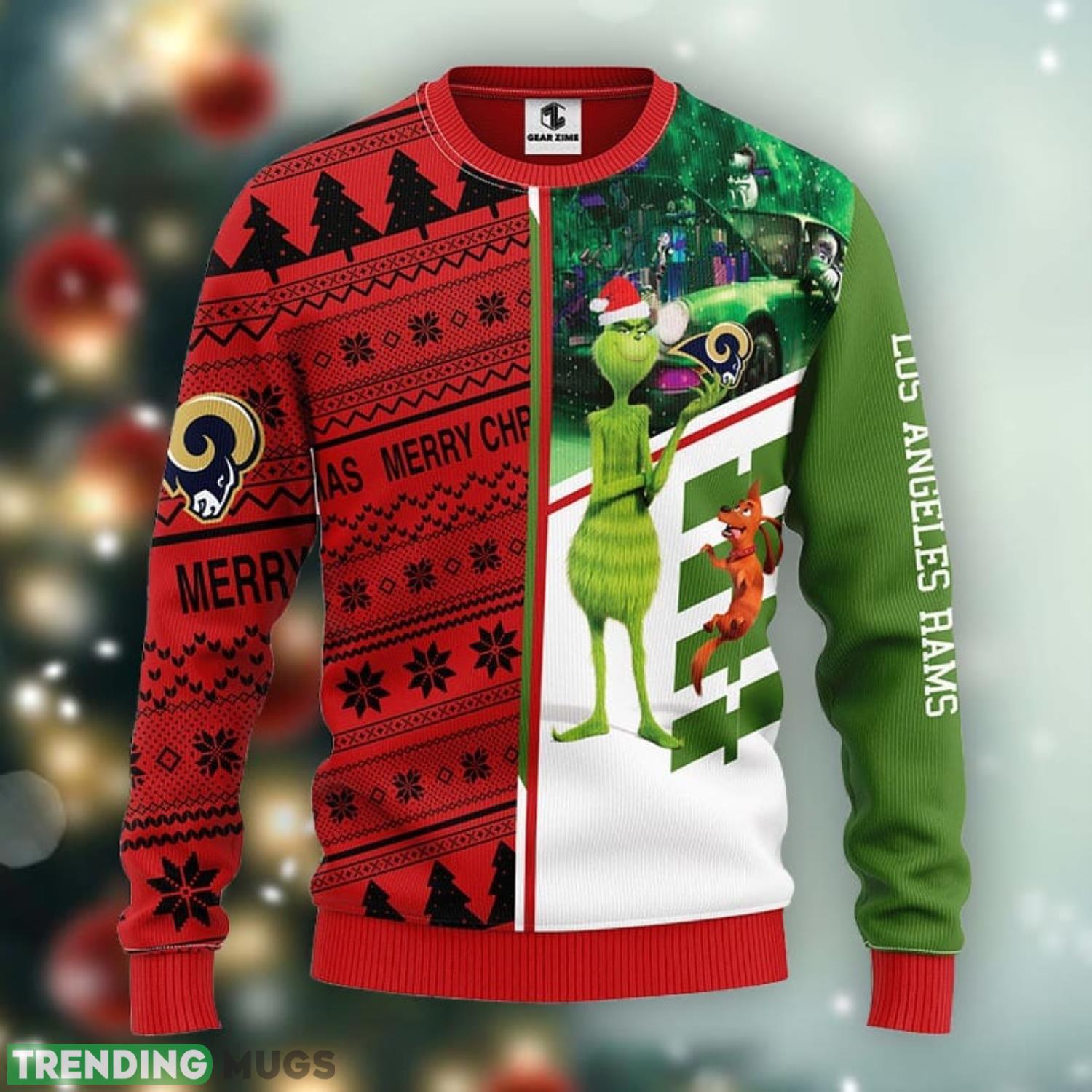 Los Angeles Rams Grinch & Scooby-Doo Christmas Ugly Sweater 3D Christmas Xmas Sweater Product Photo 1 Los Angeles Rams Grinch & Scooby-Doo Christmas Ugly Sweater 3D Christmas Xmas Sweater Product Photo 1