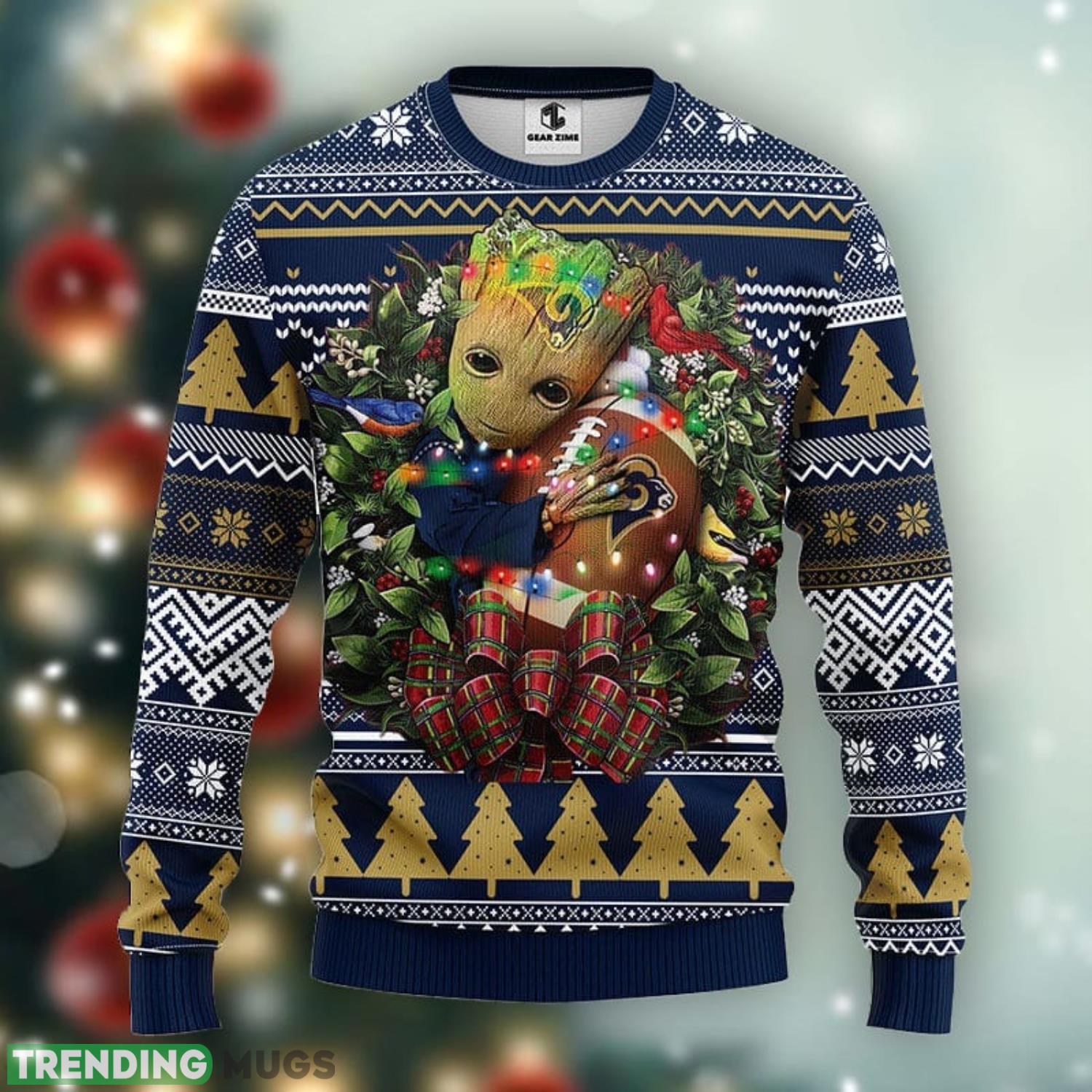 Los Angeles Rams Groot Hug Christmas Ugly Sweater Sport Christmas Gift Ideas Product Photo 1