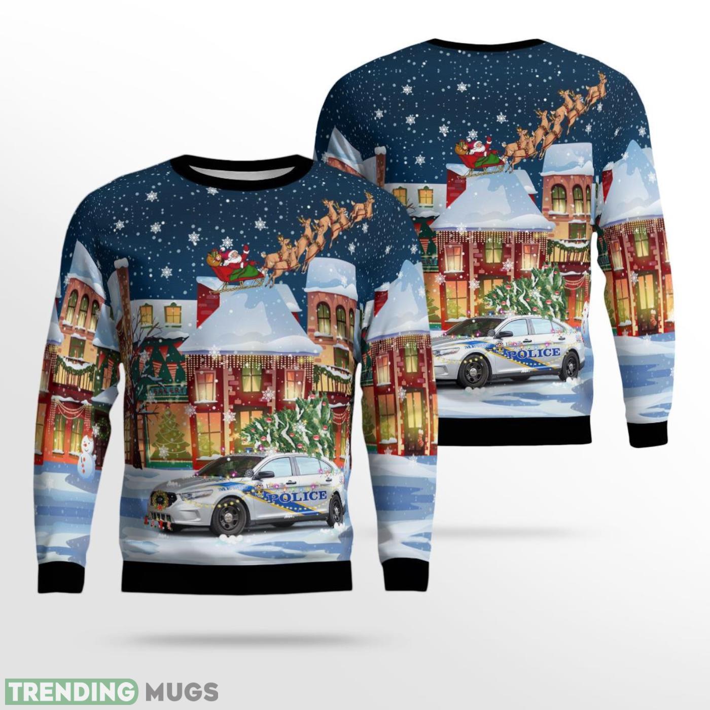 Louisville, Kentucky, Louisville Metro Police Department Ford Police Interceptor Car 3D Ugly Christmas Sweater Product Photo 1 Louisville, Kentucky, Louisville Metro Police Department Ford Police Interceptor Car 3D Ugly Christmas Sweater Product Photo 1