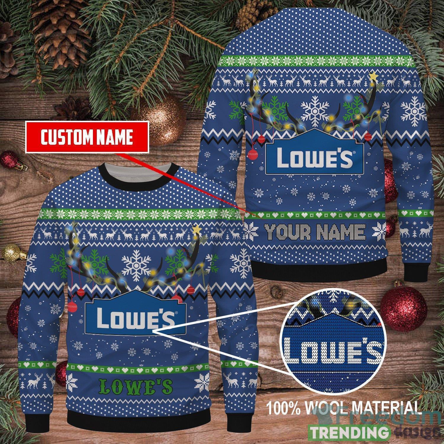 Lowe's Ugly Sweater Christmas Gift 3D Sweater Men And Women Sweater Men And Women Gift Custom Name 3D Sweater Lowe's Ugly Sweater Christmas Gift 3D Sweater Men And Women Sweater Men And Women Gift Custom Name Product Photo 1