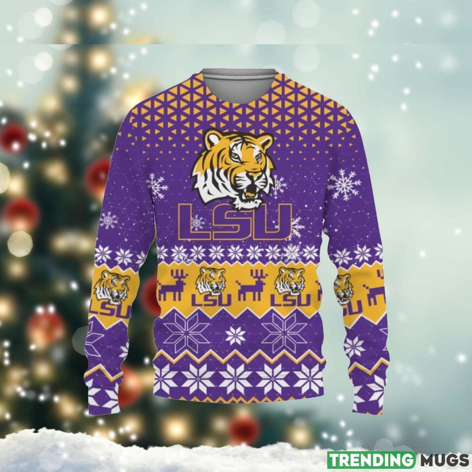 LSU Tigers Christmas Gift 3D Ugly Christmas Sweater Christmas Gift Ideas Christmas Holiday Family Gift Product Photo 1 LSU Tigers Christmas Gift 3D Ugly Christmas Sweater Christmas Gift Ideas Christmas Holiday Family Gift Product Photo 1