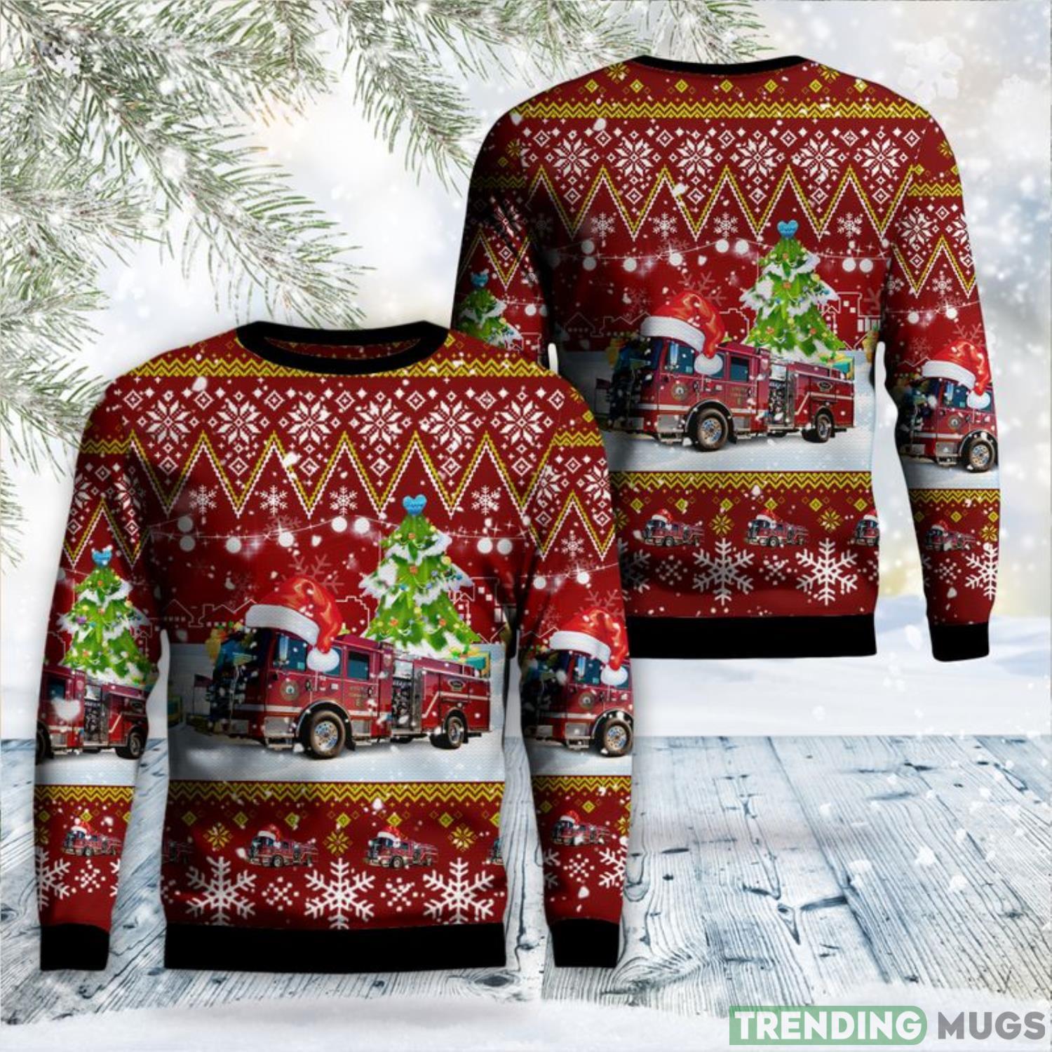 Madison, Wisconsin, City of Madison Fire Department AOP Sweater Christmas Gift Sweater Product Photo 1 Madison, Wisconsin, City of Madison Fire Department AOP Sweater Christmas Gift Sweater Product Photo 1
