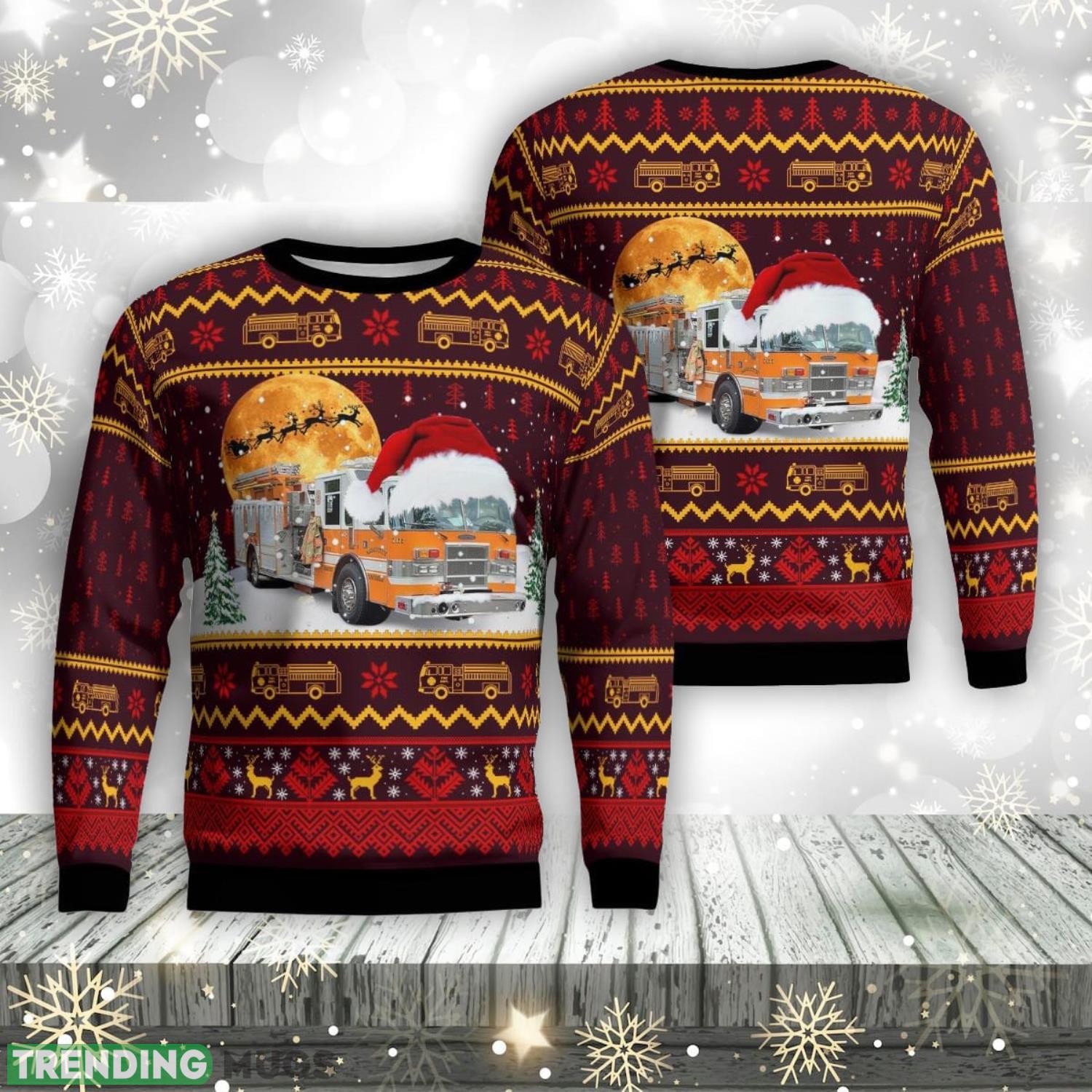 Marquette Township Fire & Rescue, Marquette, Michigan Christmas AOP Ugly Sweater Gift For Christmas Product Photo 1 Marquette Township Fire & Rescue, Marquette, Michigan Christmas AOP Ugly Sweater Gift For Christmas Product Photo 1