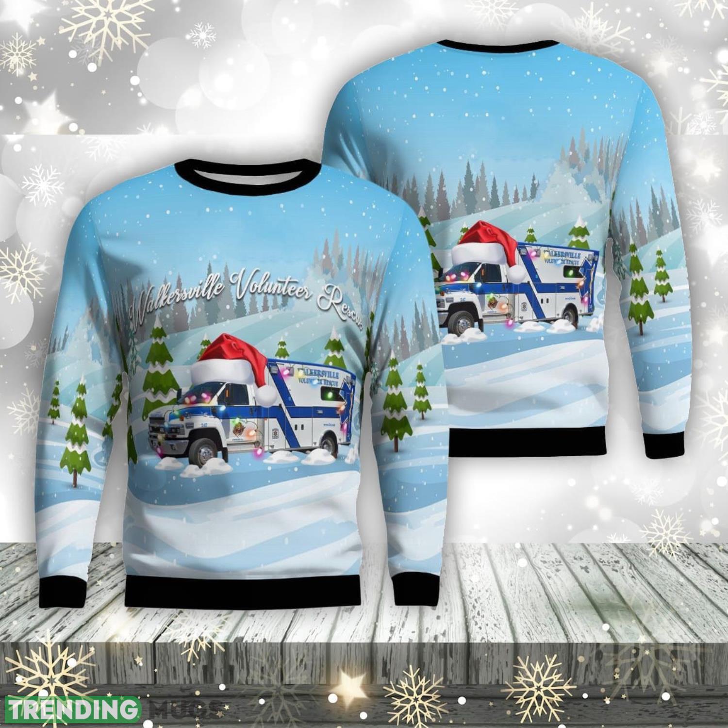 Maryland Walkersville Volunteer Rescue Christmas AOP Ugly Sweater Gift For Christmas Product Photo 1 Maryland Walkersville Volunteer Rescue Christmas AOP Ugly Sweater Gift For Christmas Product Photo 1