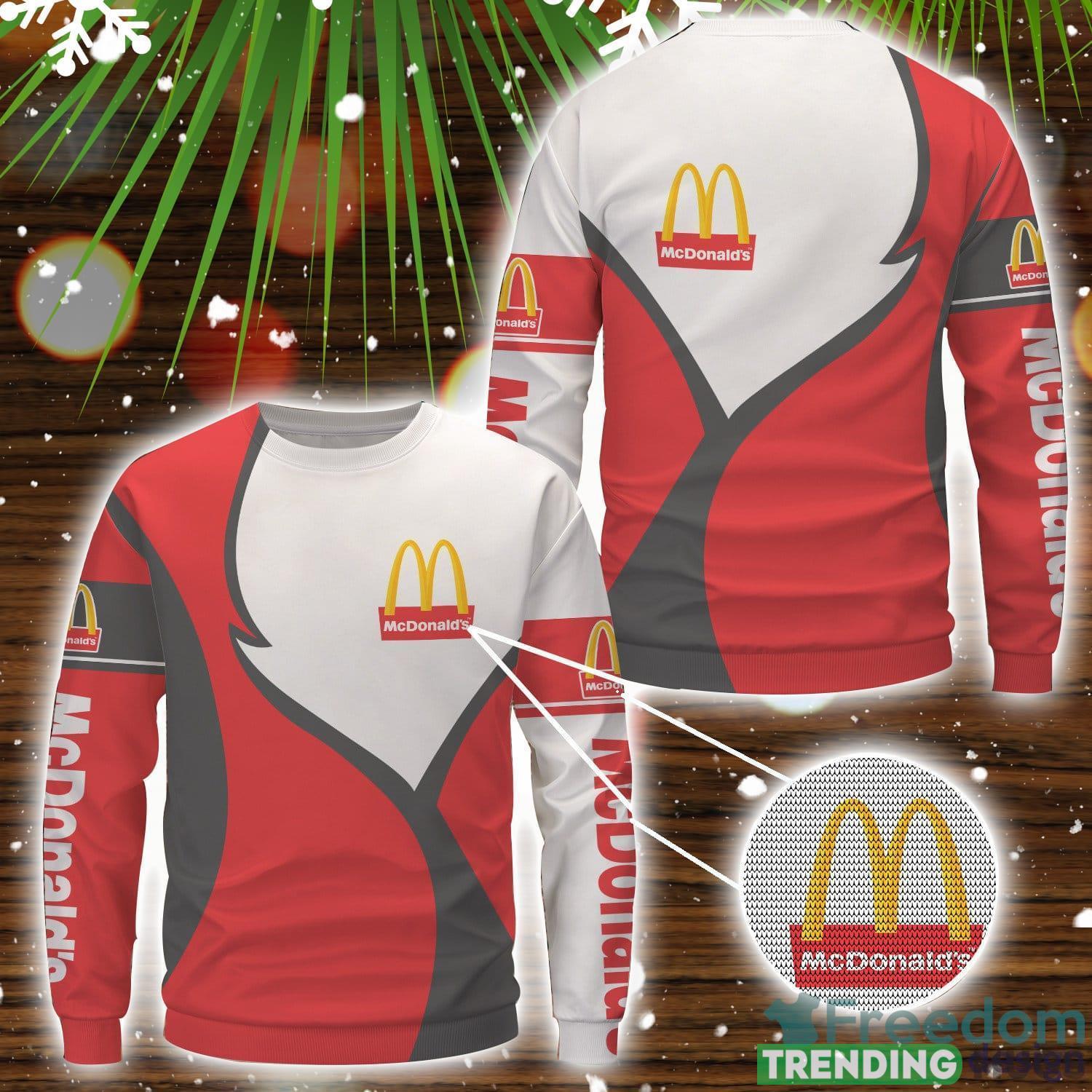 Mcdonald's UGLY Sweater 3D Ugly Christmas Sweater Best Gift Red White Product Photo 1 Mcdonald's UGLY Sweater 3D Ugly Christmas Sweater Best Gift Red White Product Photo 1