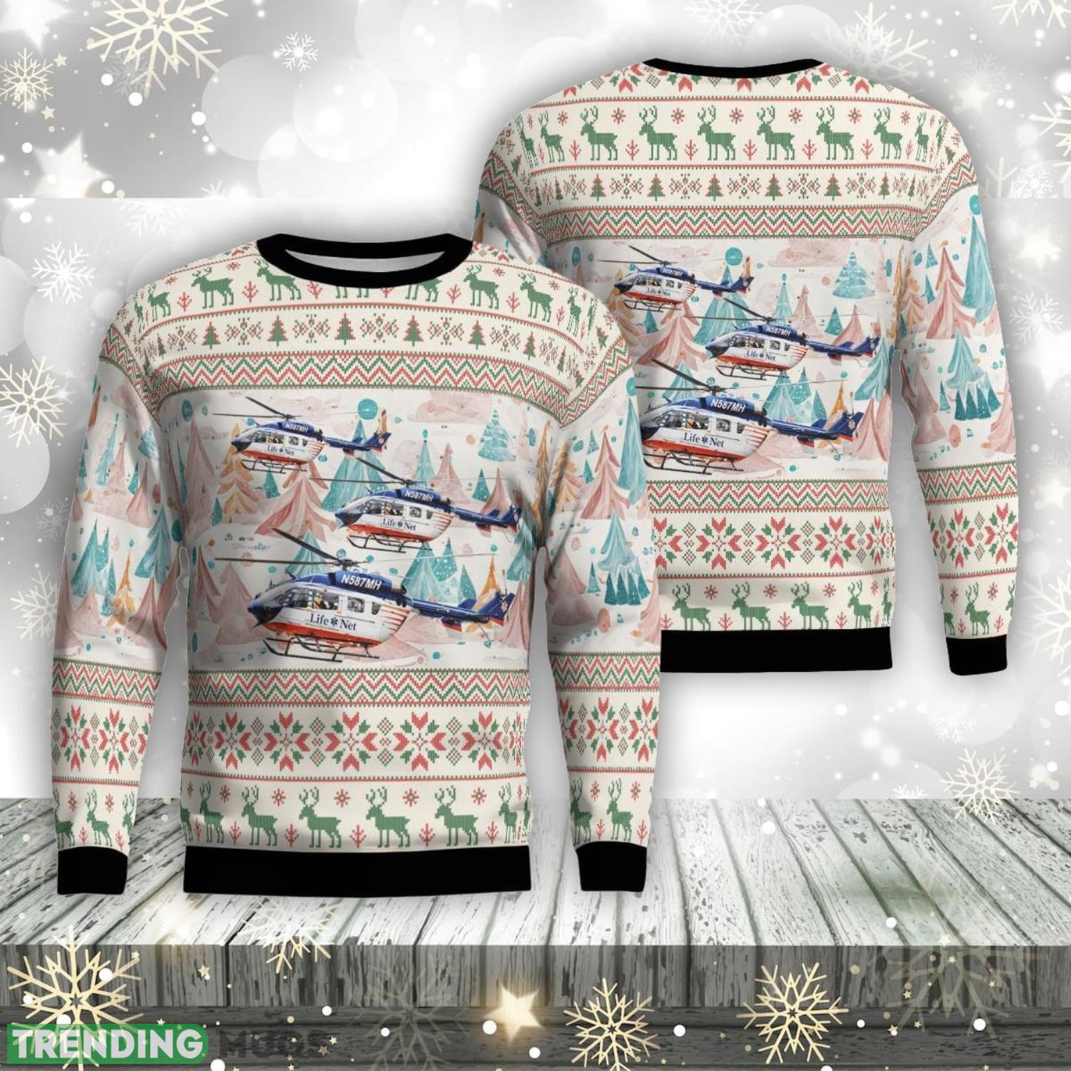 McHenry, Illinois, LifeNet McHenry EC 145 AOP Ugly Sweater Xmas Christmas Gift Product Photo 1 McHenry, Illinois, LifeNet McHenry EC 145 AOP Ugly Sweater Xmas Christmas Gift Product Photo 1